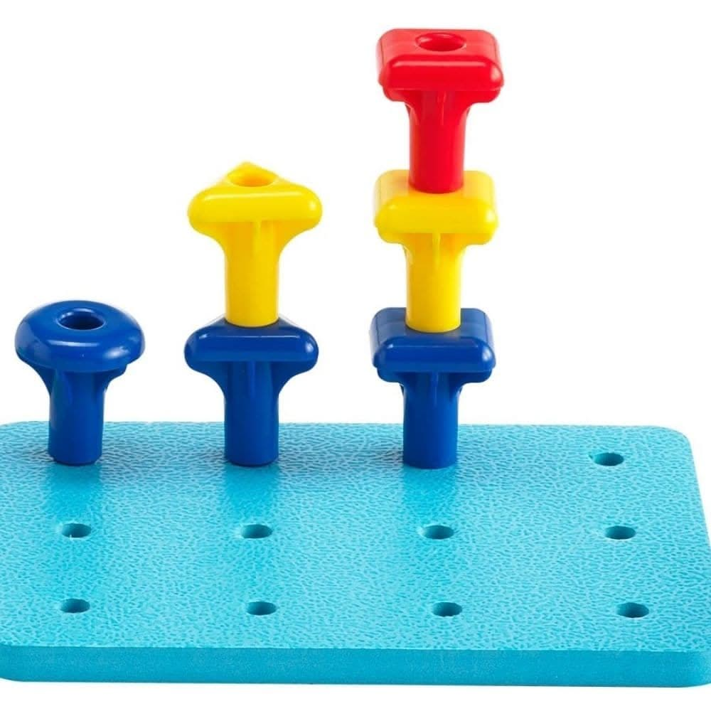 FunPlay Geo Pegs, FunPlay Geo Pegs,Peg Board,pegboard,special needs pegboard,special needs peg board,pegboard fine motor skills,games for fine motor skills,special needs toys,special needs toys and games, FunPlay Geo Pegs,FunPlay Geo Pegs – A Versatile Educational Toy for Creative and Maths Learning The FunPlay Geo Pegs set combines fun and education, offering endless opportunities for creative play, fine motor development, and foundational maths skills. Designed for young learners, this engaging set includ