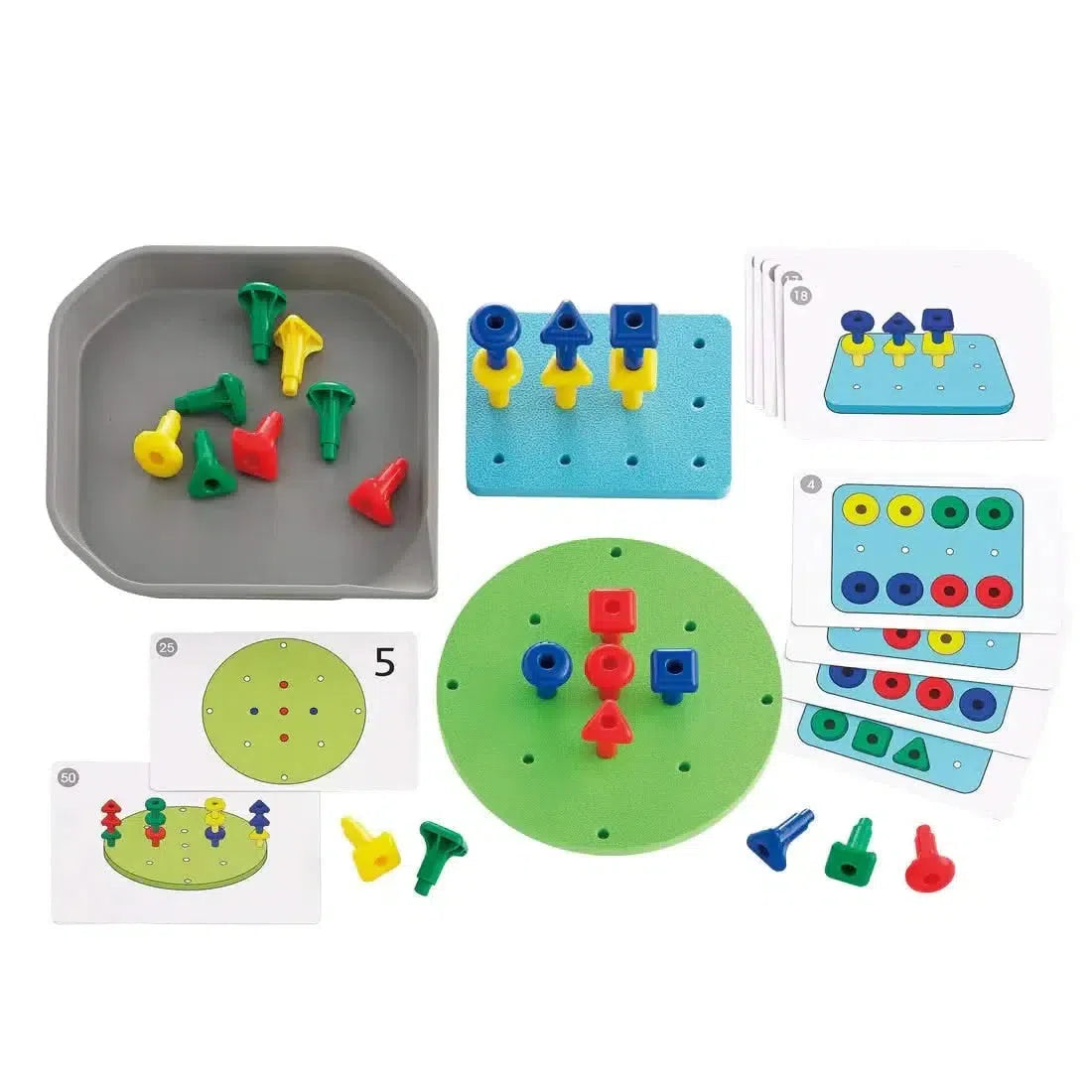 FunPlay Geo Pegs, FunPlay Geo Pegs,Peg Board,pegboard,special needs pegboard,special needs peg board,pegboard fine motor skills,games for fine motor skills,special needs toys,special needs toys and games, FunPlay Geo Pegs,FunPlay Geo Pegs – A Versatile Educational Toy for Creative and Maths Learning The FunPlay Geo Pegs set combines fun and education, offering endless opportunities for creative play, fine motor development, and foundational maths skills. Designed for young learners, this engaging set includ