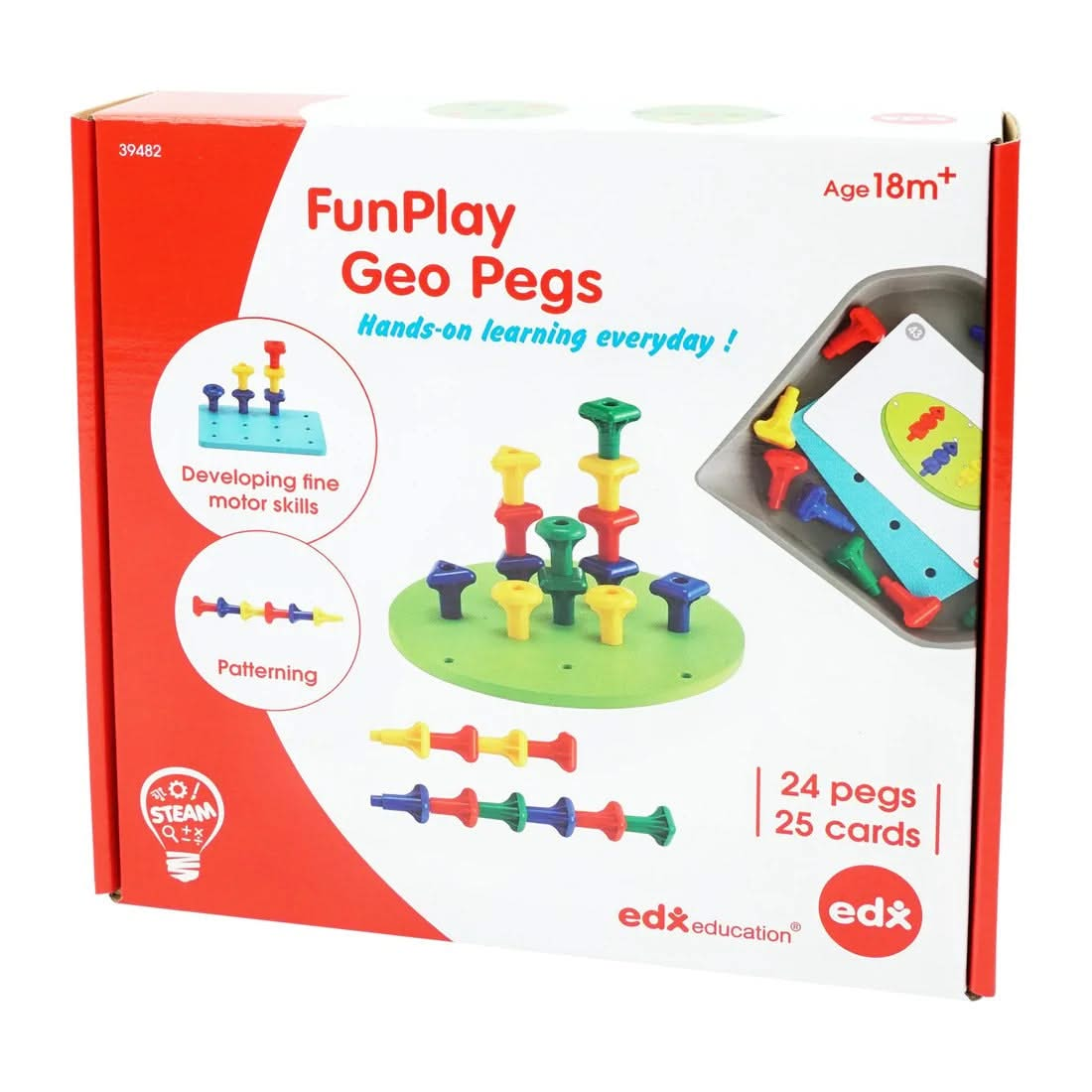 FunPlay Geo Pegs, FunPlay Geo Pegs,Peg Board,pegboard,special needs pegboard,special needs peg board,pegboard fine motor skills,games for fine motor skills,special needs toys,special needs toys and games, FunPlay Geo Pegs,FunPlay Geo Pegs – A Versatile Educational Toy for Creative and Maths Learning The FunPlay Geo Pegs set combines fun and education, offering endless opportunities for creative play, fine motor development, and foundational maths skills. Designed for young learners, this engaging set includ