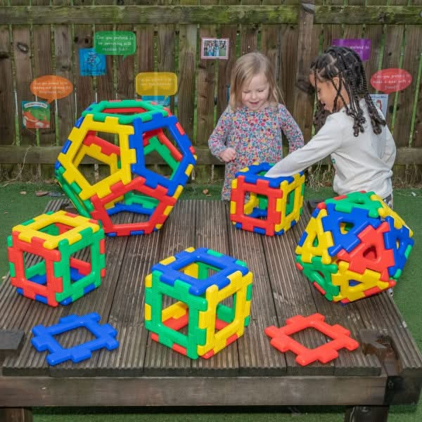 Giant Polydron Platonic Solids Set, Giant Polydron Platonic Solids Set,Polydron Class Set,Polydron,Polydron toys,Polydron construction,construction resources,polydron, Giant Polydron Platonic Solids Set – A Hands-On Journey into Geometry Introduce young learners to the fascinating world of geometry with the Giant Polydron Platonic Solids Set. Designed for early years, special needs education, and older students, this versatile 52-piece construction set allows children to build, explore, and understand the f