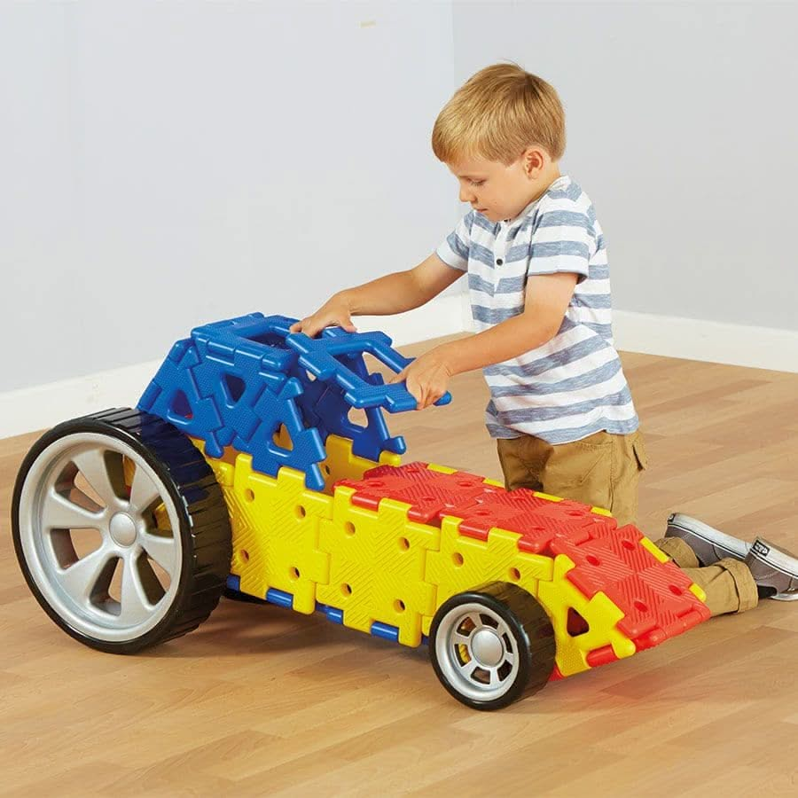 Giant Polydron Vehicle Builders Set, Giant Polydron Vehicle Builders Set,Polydron toys,Polydron building toys,Polydron, Giant Polydron Vehicle Builders Set – Build, Play, and Explore The Giant Polydron Vehicle Builders Set is designed to help children develop an understanding of movement, mechanics, and construction in a fun and interactive way. Featuring two different-sized wheels, this set enables young builders to create a variety of moving models, encouraging co-ordination, problem-solving, and creativi