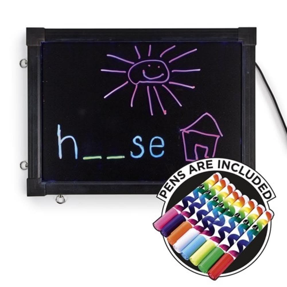 Glow Writer Panel 30 x 40cm, Glow Writer Panel 30 x 40cm,Glow Writer Panel,Hope Education Glow Writer Panel, LED Light Up Writing Boards,Sensory LED writing boards,LED Light Up Writing Boards, Glow Writer Panel 30 x 40cm,Even your most reluctant writers will want to work on a Glow Writer Panel. Expect an 'ahh wow' reaction when you turn on the Glow Writer and begin using the fluorescent chalks to write. This Glow Writer Panel is a great value handwriting resource has a dry wipe surface and a series of LEDs 