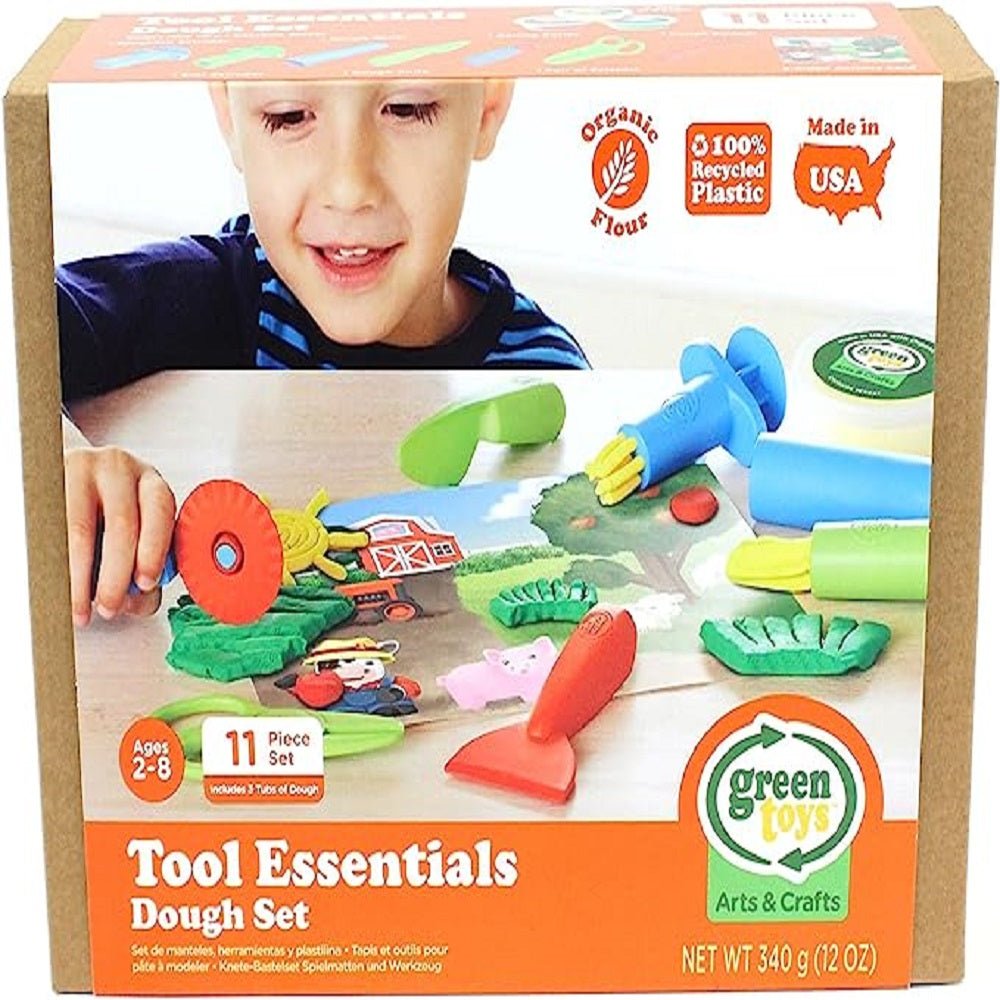 Green Toys Tool Essentials Dough Set, Green Toys Tool Essentials Dough Set,Play Mats and Tools Dough Set,Green Toys Play Mats and Tools Dough Set,Green Toys Dough, Green Toys Tool Essentials Dough Set,Green Toys Tool Essentials Dough Set Get ready for creative and sensory fun with the Green Toys Tool Essentials Dough Set! Designed for little hands, this 11-piece set is the perfect introduction to dough play for children as young as 2 years old. What’s IncludedGreen Toys Tool Essentials Dough Set Get ready f