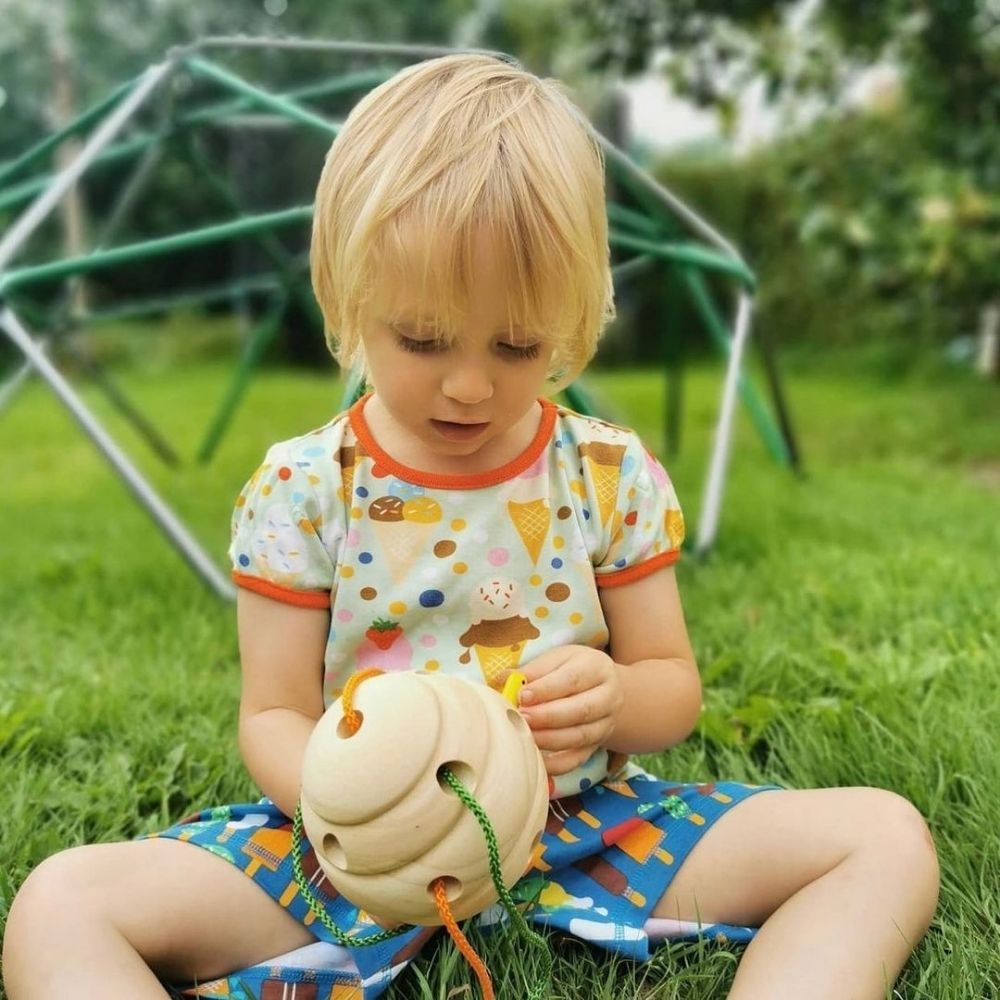 Guidecraft Beehive Lacing, Guidecraft Beehive Lacing,Lacing toys,Lacing bead toys,Children's lacing toys,special needs threading buttons,special needs tactile games,special needs threading toys, Guidecraft Beehive Lacing,The Beehive Lacing set combines a classic lacing activity while inspiring dramatic play. Set includes a solid rubber wood beehive with holes for the three bees on multi-coloured lacing strings to lace through it. These manipulatives are easy for little hands to grasp andThe Beehive Lacing s