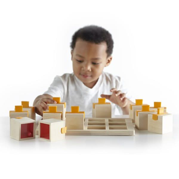 Guidecraft Peekaboo Sound Boxes, Guidecraft Peekaboo Sound Boxes,Guidecraft blocks,PLAYLEARN education wholesale,Guidecraft toys, Guidecraft Peekaboo Sound Boxes,Guidecraft Peekaboo Sound Boxes Let little learners explore the world of sound and matching with the Guidecraft Peekaboo Sound Boxes! This engaging set invites children to shake, listen, and match the unique rattling sounds of the wooden cubes, building essential concentration and perception skills. Designed forGuidecraft Peekaboo Sound Boxes Let l