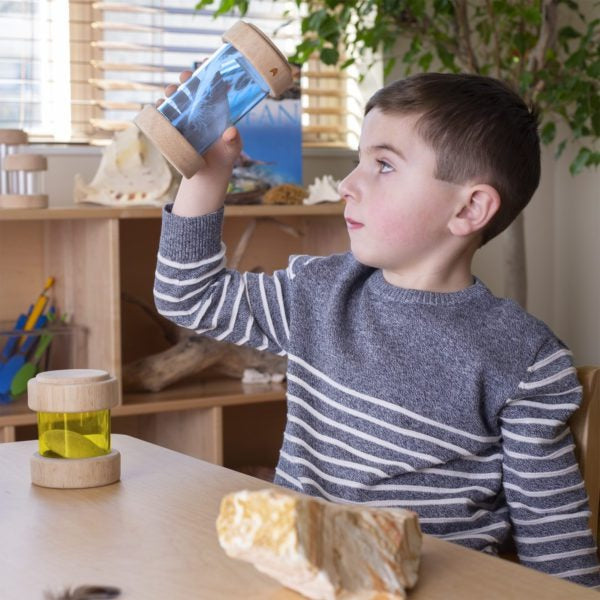 Guidecraft Treasure Tubes Primary, Guidecraft Treasure Tubes Primary,Guidecraft Treasure Tubes Primary,Guidecraft Treasure Primary,Guidecraft treasure blocks,TTS Exploration resources,classroom exploration resources,Natural exploration EYFS resources, Guidecraft Treasure Tubes Primary,What makes a fun noise when you shake it? Find trinkets, natural materials and sensory objects to collect in the beautiful, stackable Treasure Tubes.The round, colorful, transparent tubes with removable covers hold small objec