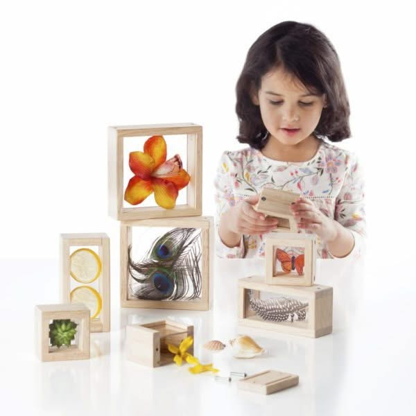 Guidecraft Wooden Treasure Blocks, Guidecraft Wooden Treasure Blocks,Guidecraft treasure blocks,TTS Exploration resources,classroom exploration resources,Natural exploration EYFS resources, Guidecraft Wooden Treasure Blocks,What can we find today? Collect trinkets, natural materials and sensory objects to place in the beautiful Treasure Blocks. The Guidecraft Wooden Treasure Blocks have smooth hardwood frames with inset, transparent acrylic windows have a removable panel to place small objects to observe or