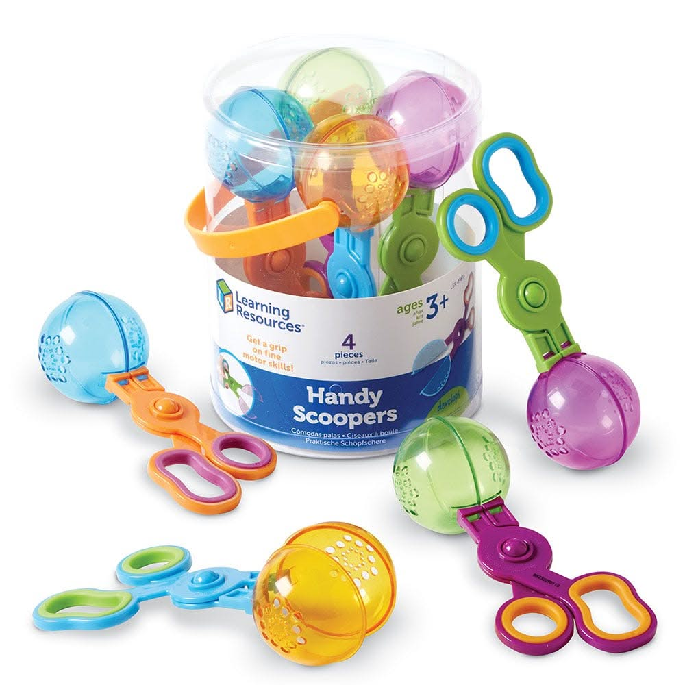 Handy Scoopers, Handy Scoopers,Fine motor skills resources,early years resources, educational resources, educational materials, children's learning resources, children's learning materials, teaching resources for children, teaching material for children, Handy Scoopers,Get a grip on fine motor skills with the best selling Learning Resources Handy Scoopers! These scissor style Handy Scoopers are great for use in sand pit or water trays as they feature holes in their scoops so children can see the water escap