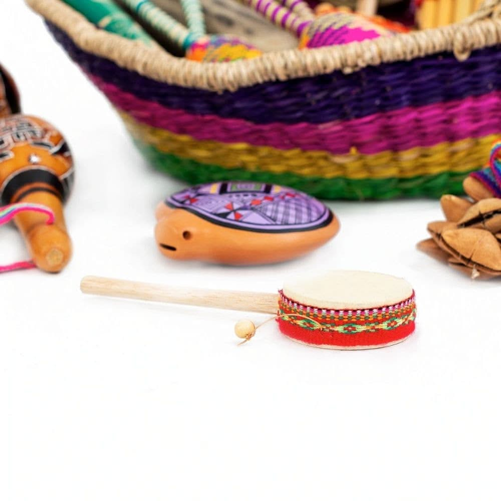 Honestly Made South American pack, Honestly Made South American pack,Natural musical resources,classroom percussion kit,Classroom Percussion Bag,classroom music set,school music set,school musical instruments,school supplies, Honestly Made South American pack,Discover the sounds of the South American continent with this pack from the Percussion Plus Honestly Made range. Featuring over 16 instruments, all presented in an attractive and colourful woven basket. Bright colours, complex hand painted designs and 