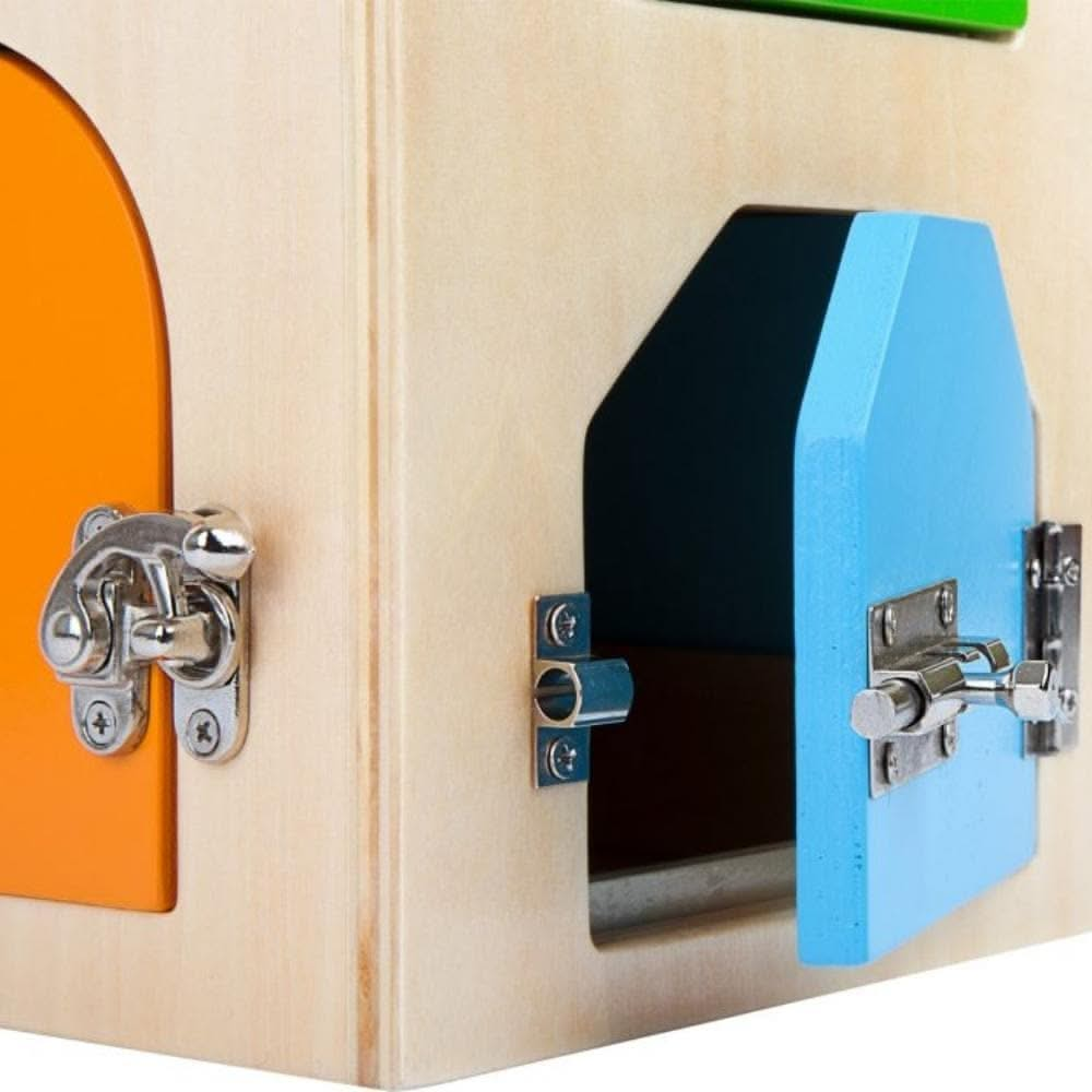 House of Locks, House of Locks,Carry Lock Box,Sensory lock box,special needs locks box,, House of Locks – The Ultimate Fine Motor Skills Toy Unlock a world of learning and play with the House of Locks, a premium wooden toy designed to enhance fine motor skills in children. Carefully crafted to the highest standards, this interactive lock house provides an engaging and educational experience like no other. Featuring a variety of real-world locking mechanisms, including a padlock, multiple latches, levers, hi