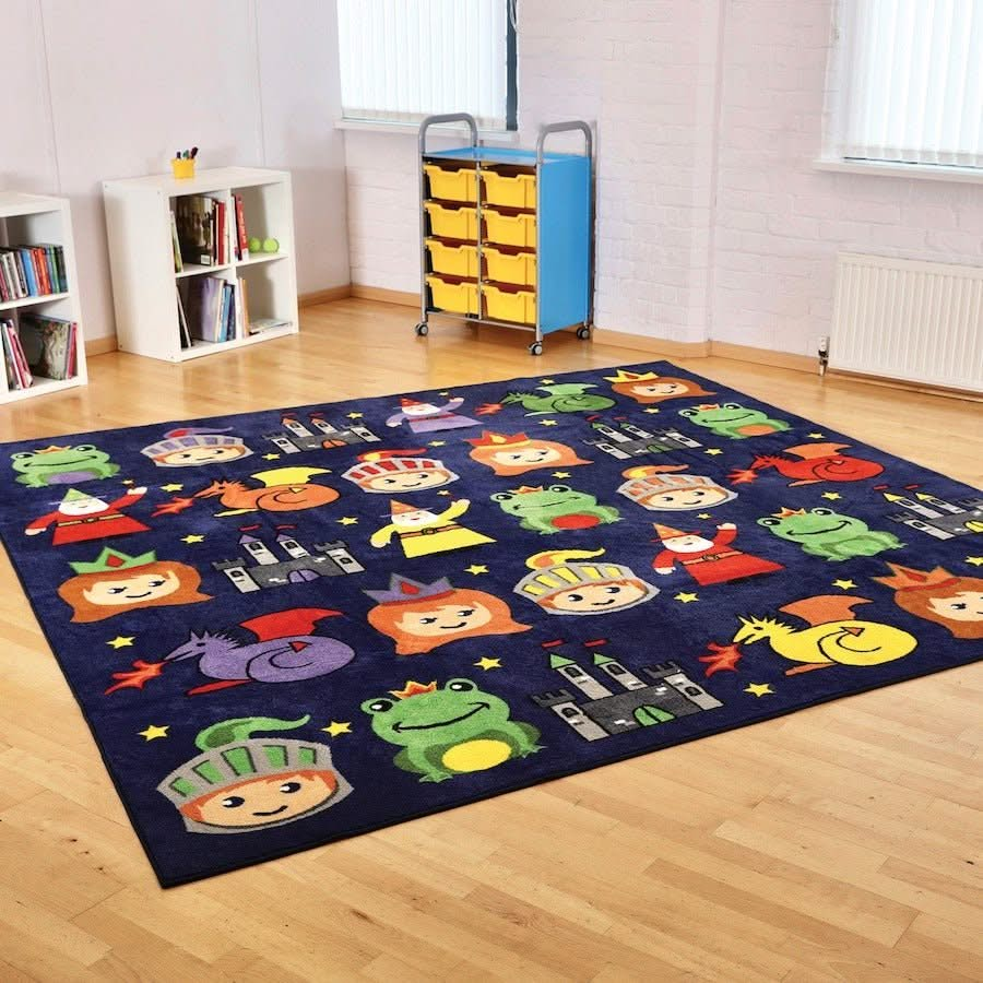 Kinder Story Time Carpet 3 x 3 metre, Kinder Story Time Carpet 3 x 3 metre,Kinder™ Story Time Carpet 3 x 3 metre,Early years resources,Children's carpets,children's story time carpets and cushions,classroom carpets,primary school carpets and rugs, Kinder Story Time Carpet 3 x 3 metre,Our Kinder™ Story Time Carpet is a 3 metre square placement carpet with clearly identifiable seating areas for up to 30 children. The brightly coloured characters include a wizard, castle and dragon.Our Heavy-Duty Dura-Pile™ St