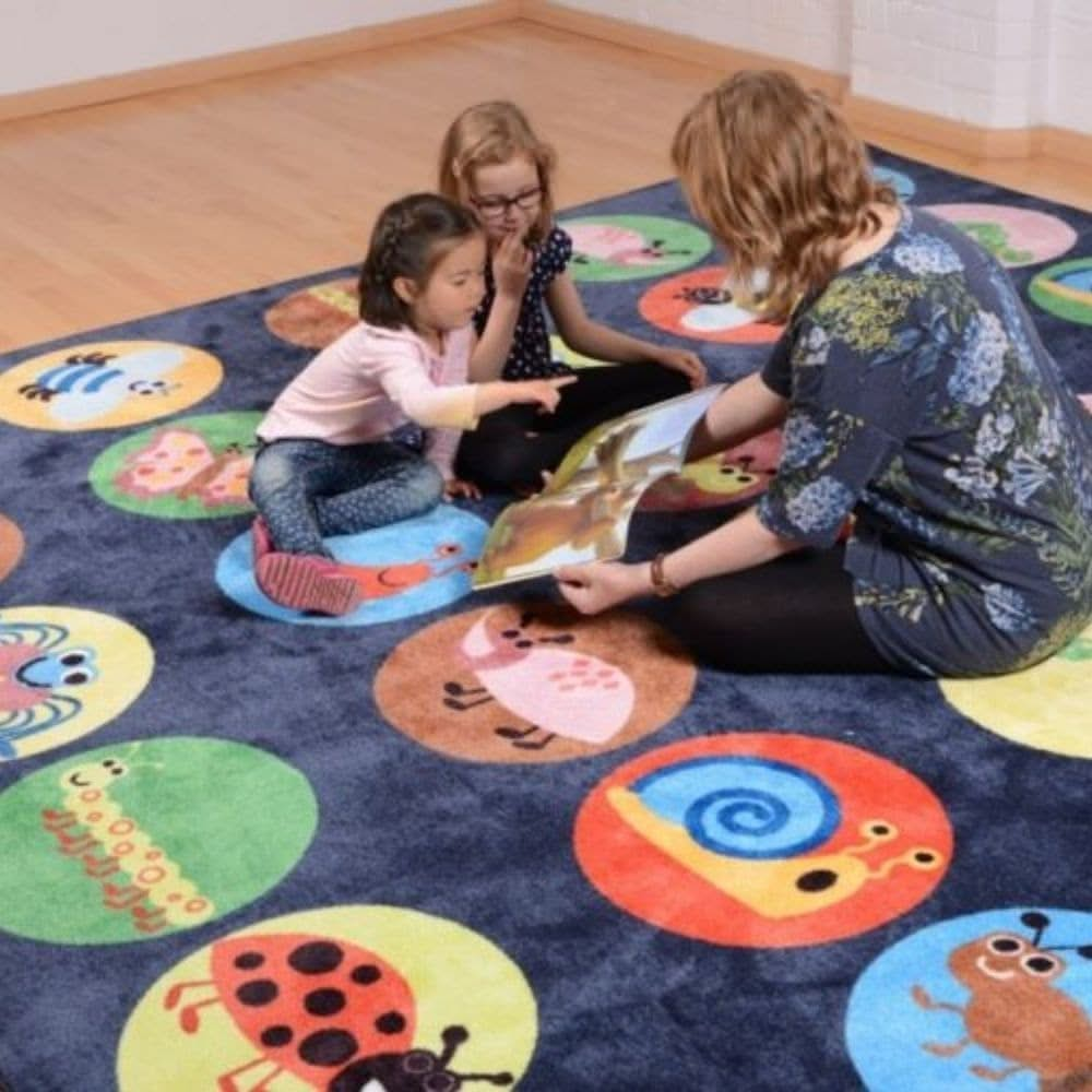 Kinder™Mini Beasts Carpet 3 x 3 Metre, Kinder™Mini Beasts Carpet 3 x 3 Metre,Kinder™Mini Beasts Carpet 3 x 3 Metre,Children's carpets,children's story time carpets and cushions,classroom carpets,primary school carpets and rugs, Kinder™Mini Beasts Carpet 3 x 3 Metre,Kinder™ Mini Beasts Carpet – A Fun and Durable Classroom Seating Solution Create a welcoming and engaging learning environment with the Kinder™ Mini Beasts Carpet, a 3-metre square classroom rug designed to comfortably accommodate up to 30 childr