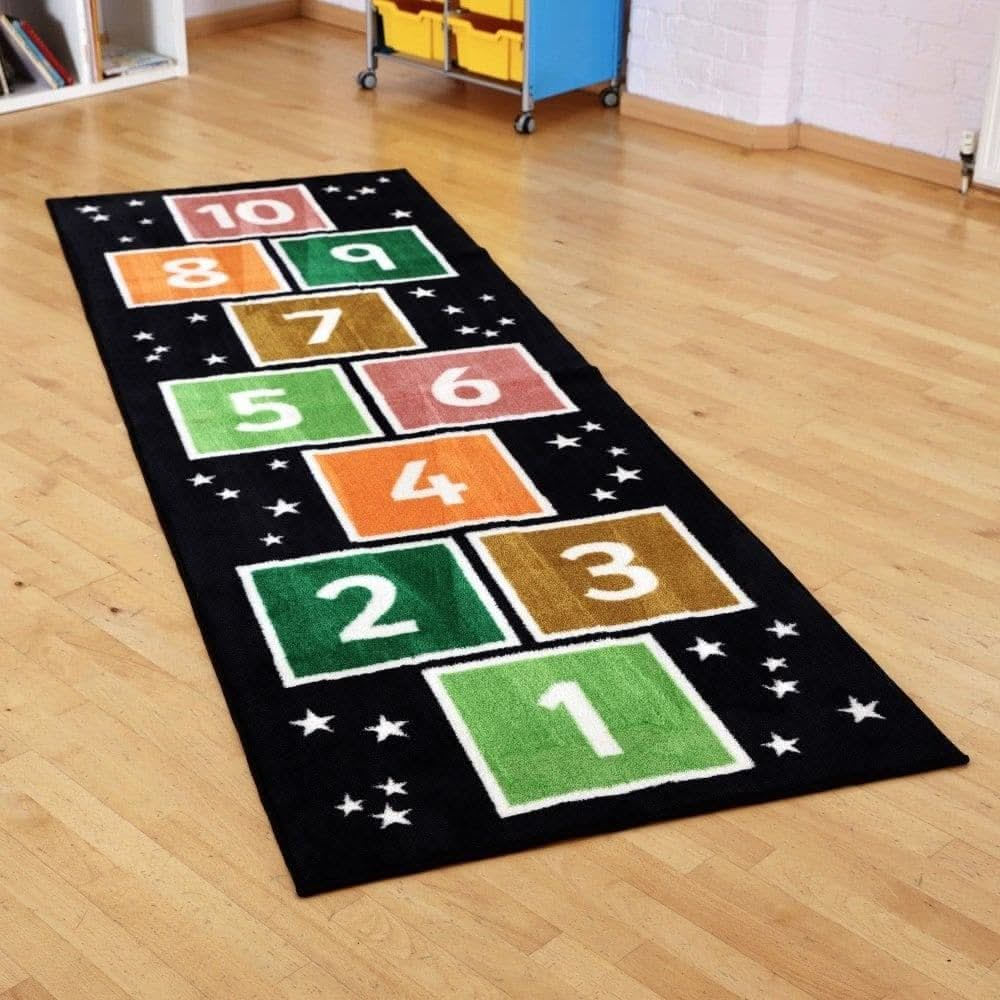 Kinder™Number Hopsotch Runner Carpet 3 X 1 Metre, Kinder™Number Hopsotch Runner Carpet 3 X 1 Metre,Kinder™Number Hopsotch Runner Carpet 3 X 1 Metre,Hopscotch carpet,hopscoth game carpet,Children's carpets,children's story time carpets and cushions,classroom carpets,primary school carpets and rugs, Kinder™Number Hopsotch Runner Carpet 3 X 1 Metre,Introducing the Kinder Number Hopsotch Runner Carpet, the perfect interactive tool for children to learn and have fun! Measuring 3 x 1 metre, this carpet features t