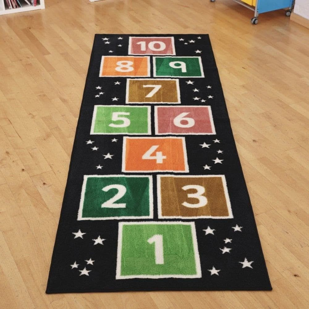 Kinder™Number Hopsotch Runner Carpet 3 X 1 Metre, Kinder™Number Hopsotch Runner Carpet 3 X 1 Metre,Kinder™Number Hopsotch Runner Carpet 3 X 1 Metre,Hopscotch carpet,hopscoth game carpet,Children's carpets,children's story time carpets and cushions,classroom carpets,primary school carpets and rugs, Kinder™Number Hopsotch Runner Carpet 3 X 1 Metre,Introducing the Kinder Number Hopsotch Runner Carpet, the perfect interactive tool for children to learn and have fun! Measuring 3 x 1 metre, this carpet features t