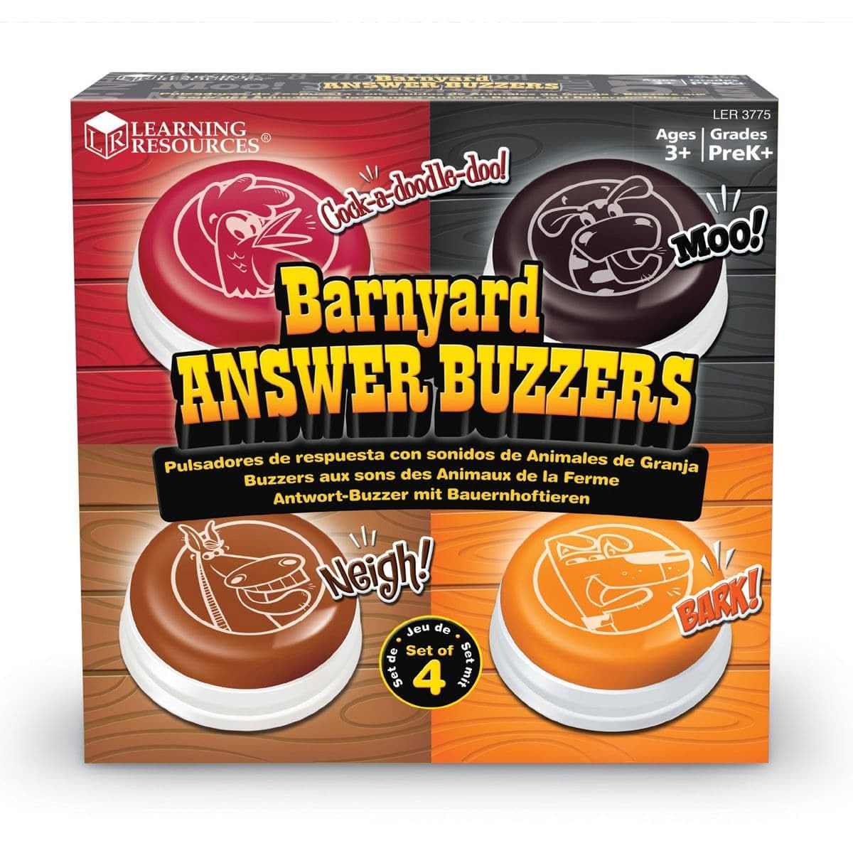 Learning Resources Barnyard Buzzers Set of 4, Learning Resources Barnyard Buzzers Set of 4,Learning Resources Animal Answer Buzzers Set of 4,Answer Buzzers pack of 4,answer buzzers learning resources,learning resources uk discount code,education resources, Learning Resources Barnyard Buzzers Set of 4,The Learning Resources Barnyard Buzzers set of four are easy to press different animal answer buzzers.The dog will bark, the cow will moo, the horse will neigh and the hen will cock-a-doodle-doo.Respond to any 