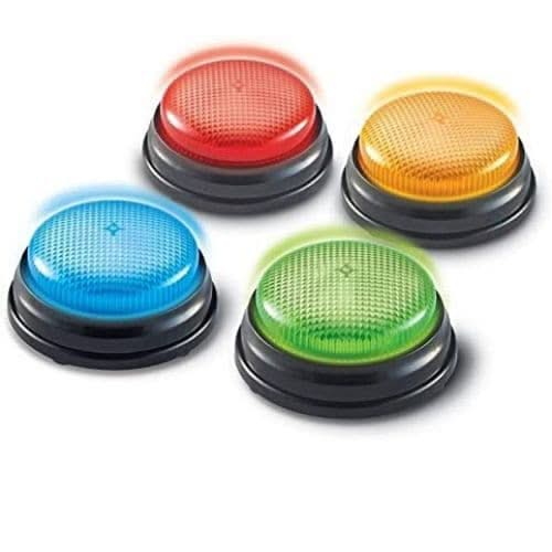 Learning Resources Lights & Sounds Answer Buzzers, Learning Resources Lights & Sounds Answer Buzzers,Light and Sound Answer Buzzers pack of 4,answer buzzers learning resources,learning resources uk discount code,education resources, Learning Resources Lights & Sounds Answer Buzzers,These fun, colourful Lights & Sounds Answer Buzzers turn any activity into a game while keeping even the youngest children engaged! The Lights & Sounds Answer Buzzers Set includes 4 brightly coloured buzzers (blue, red, green and