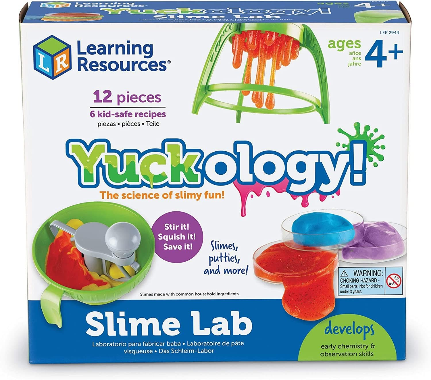 Learning Resources Yuckology Slime Lab, Learning Resources Yuckology Slime Lab,SCHOOL SUPPLIES,Yuckology Slime Lab,,sensory play,Learning Resources, Learning Resources Yuckology Slime Lab,Learning Resources Yuckology! Slime Lab Get ready for a goopy good time with the Yuckology! Slime Lab, a hands-on science kit designed to inspire creativity and curiosity in young scientists. With its fun, interactive tools and easy-to-follow recipes, this slime-making lab encourages early STEM skillsLearning Resources Yuc