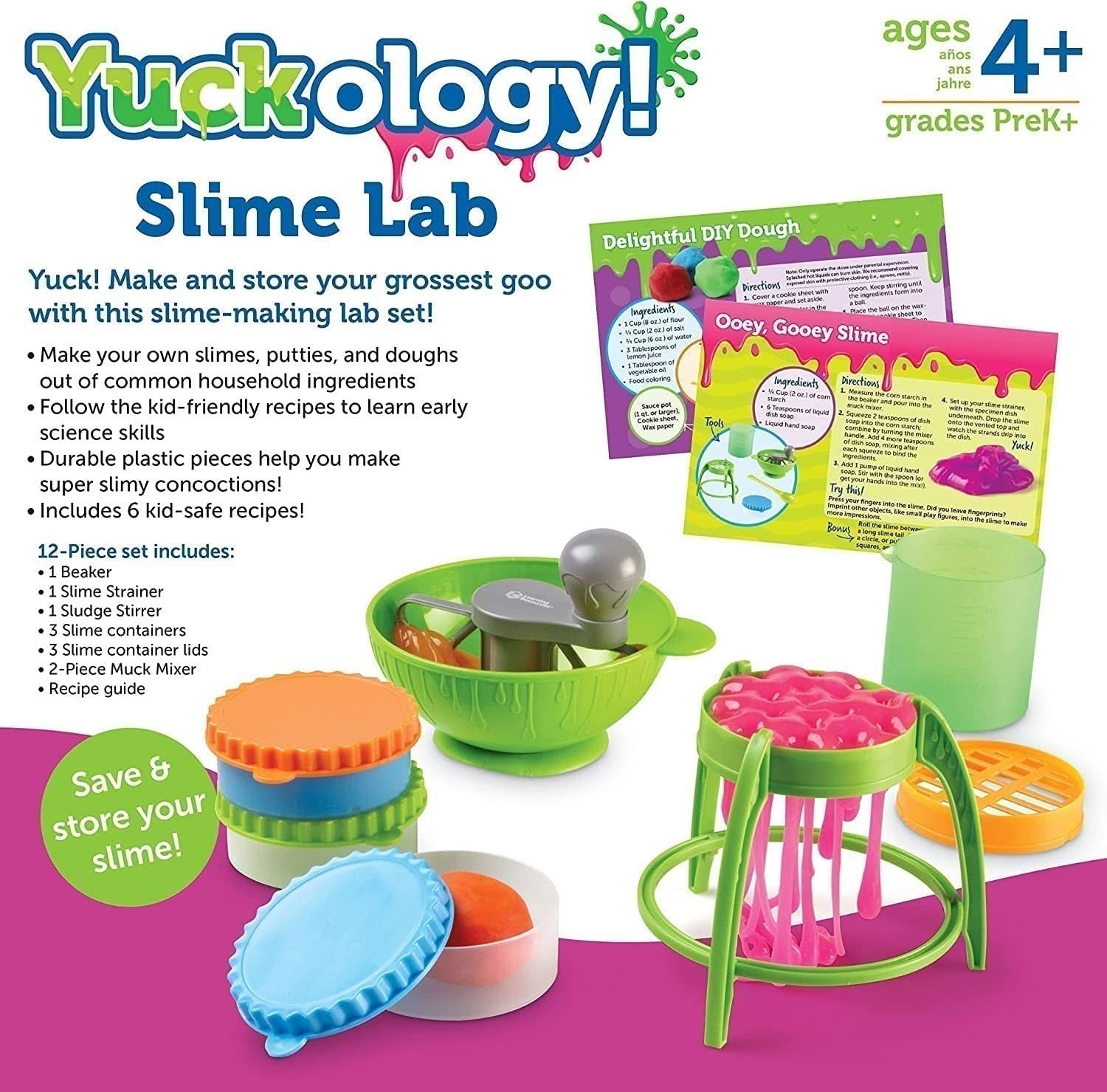 Learning Resources Yuckology Slime Lab, Learning Resources Yuckology Slime Lab,SCHOOL SUPPLIES,Yuckology Slime Lab,,sensory play,Learning Resources, Learning Resources Yuckology Slime Lab,Learning Resources Yuckology! Slime Lab Get ready for a goopy good time with the Yuckology! Slime Lab, a hands-on science kit designed to inspire creativity and curiosity in young scientists. With its fun, interactive tools and easy-to-follow recipes, this slime-making lab encourages early STEM skillsLearning Resources Yuc