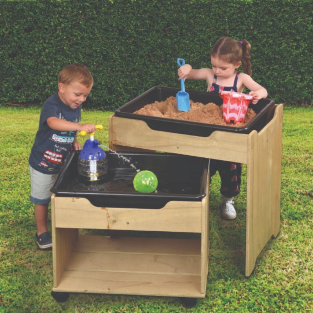 Leave Me Outdoors Sand And Water Duo, Sand And Water Duo,Sand and water tables,wooden sand pit,wooden sand table,wooden sand and water table,Children's wooden sand pit,school sand pit,water play table,water play resources,outdoor play resources, Leave Me Outdoors Sand And Water Duo,This space saving Leave Me Outdoors Sand And Water Duo is perfect for early years’ settings. Transform your early years' setting with the versatile and innovative Leave Me Outdoors Sand And Water Duo! Designed with practicality a