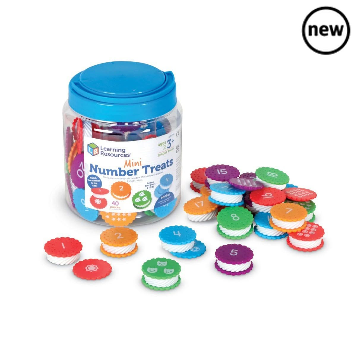 Mini Number Treats, Learning Resources Mini Number Treats,numeracy resources,school numeracy resources,school classroom resources, Mini Number Treats – A Fun & Tactile Way to Learn Numbers & Colours! Make early maths learning fun, hands-on, and engaging with the Mini Number Treats! These colourful, twist-apart cookie toys introduce children to number recognition, counting, and colour sorting through interactive play. Perfectly sized for little hands, this 20-piece set encourages fine motor development, numb