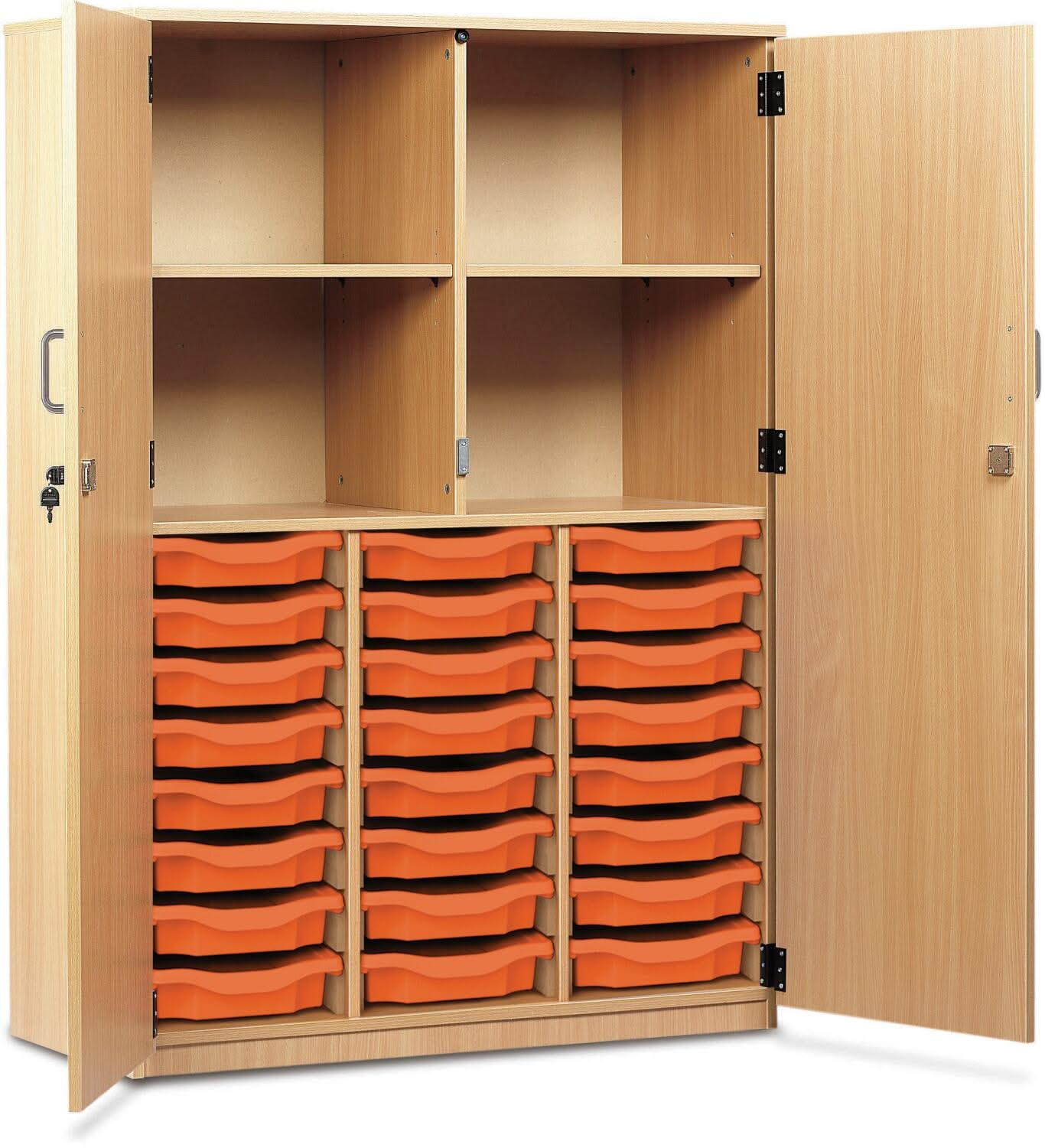 Monarch 24 Shallow Tray Storage Cupboard with Lockable Doors, , Monarch 24 Shallow Tray Storage Cupboard with Lockable Doors,The Monarch 24 Shallow Tray Storage Cupboard with Lockable Doors is a practical and versatile storage solution, ideal for schools, colleges, and educational environments. Designed to provide organised and secure storage, this unit combines functionality with robust construction toThe Monarch 24 Shallow Tray Storage Cupboard with Lockable Doors is a practical and versatile storage solu