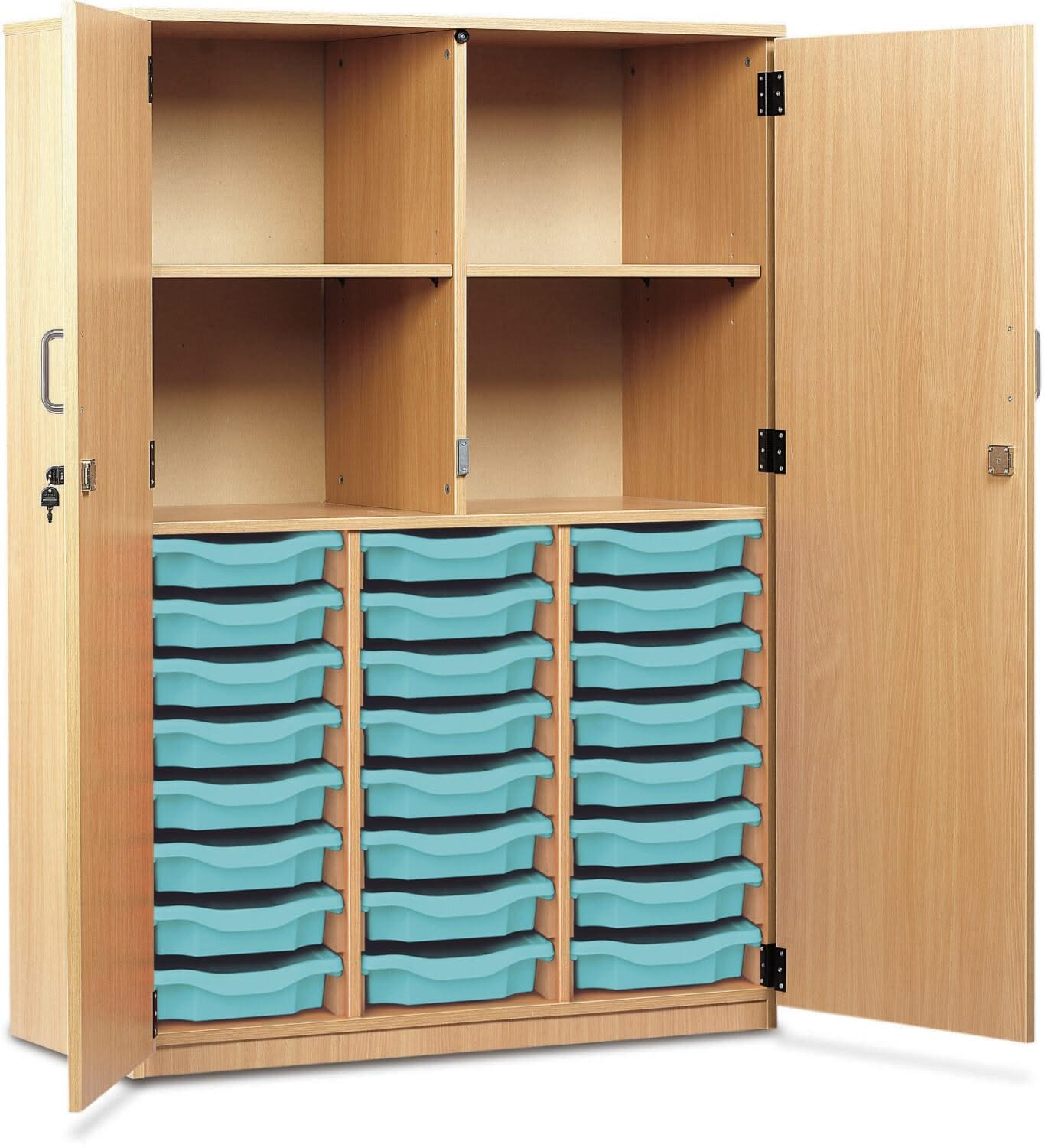 Monarch 24 Shallow Tray Storage Cupboard with Lockable Doors, , Monarch 24 Shallow Tray Storage Cupboard with Lockable Doors,The Monarch 24 Shallow Tray Storage Cupboard with Lockable Doors is a practical and versatile storage solution, ideal for schools, colleges, and educational environments. Designed to provide organised and secure storage, this unit combines functionality with robust construction toThe Monarch 24 Shallow Tray Storage Cupboard with Lockable Doors is a practical and versatile storage solu