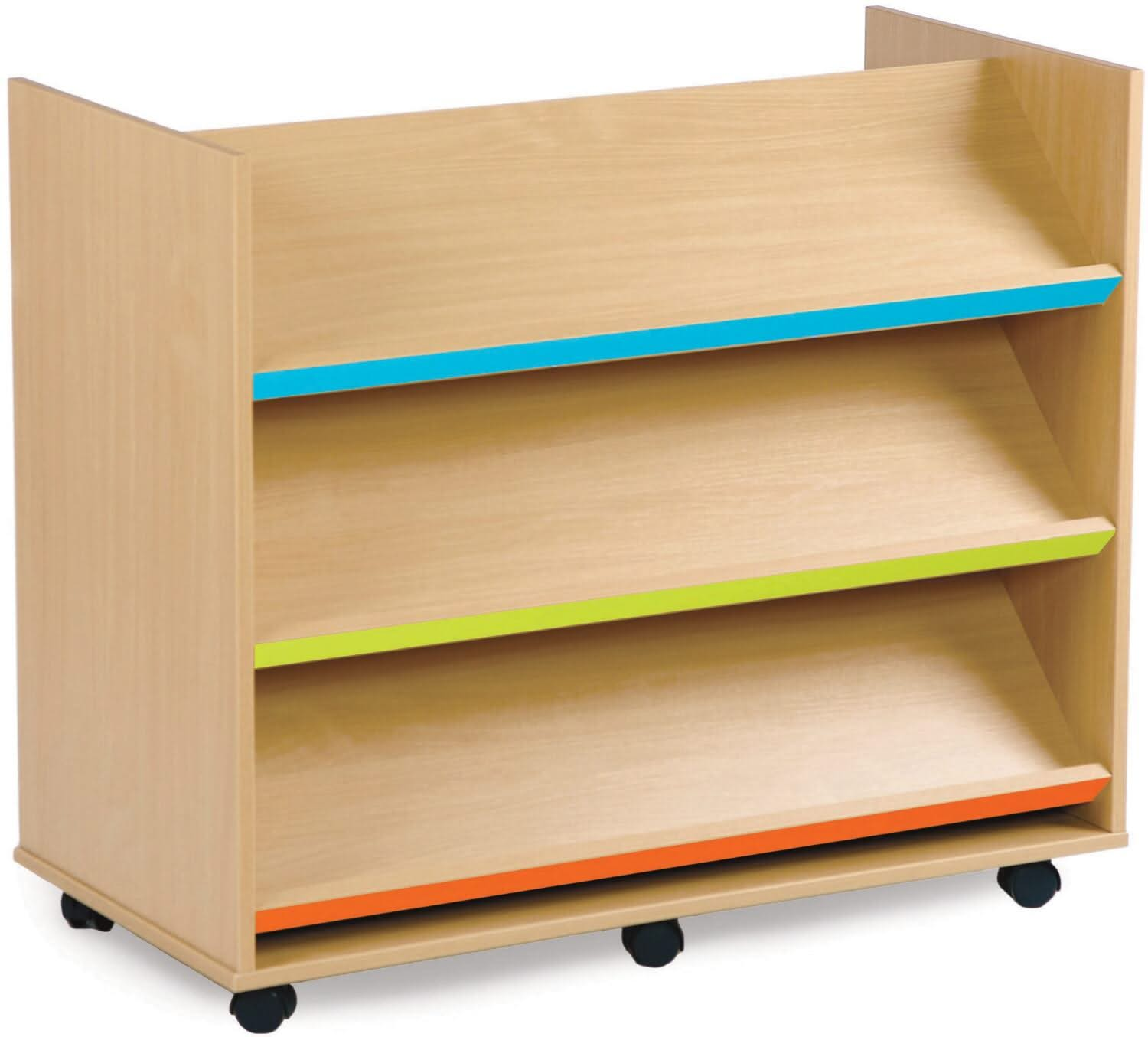 Monarch Library Unit with 3 Coloured Angled Shelves, Monarch Library Unit with 3 Coloured Angled Shelves,classroom storage, Monarch Library Unit with 3 Coloured Angled Shelves,Monarch Library Unit with 3 Coloured Angled Shelves – Functional and Versatile Book Storage The Monarch Library Unit with 3 Coloured Angled Shelves on Each Side is an excellent addition to any school, college, or library, combining practicality with durability. Thoughtfully designed to promoteMonarch Library Unit with 3 Coloured Angle