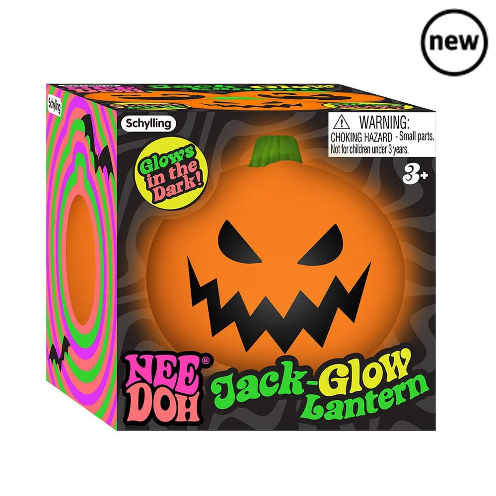 Needohween Jack Glow Lantern Needoh, , Needohween Jack Glow Lantern Needoh,Give your kiddos pumpkin to talk about this Halloween! NeeDoh Jack Glow Lantern is a frightfully fa-boo-lous stress toy. Turn the lights out and watch the bright orange Nee Doh ball glow in the dark! Each stress ball features one of three spooky pumpkin faces (picked at random). These Halloween stress toys areGive your kiddos pumpkin to talk about this Halloween! NeeDoh Jack Glow Lantern is a frightfully fa-boo-lous stress toy. Turn 