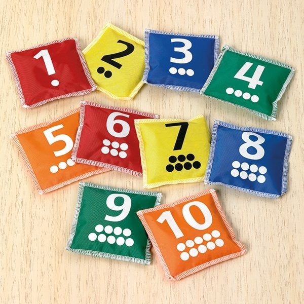 Number & Dot Bean Bags Pk10, Number & Dot Bean Bags Pk10,Throwing bean bags,Number bean bags,Children's bean bags, Number & Dot Bean Bags Pk10,Numbered Bean Bags come in a set of 10 bright colours that are numbered and dotted visually stimulating the user. The Number & Dot Bean Bags Pk10 are great for throwing and catching games but most of all they are perfect for number games. These educational Number & Dot Bean Bags will develop fine motor skills as you ma,Number & Dot Bean BagsNumbered Bean Bags come in