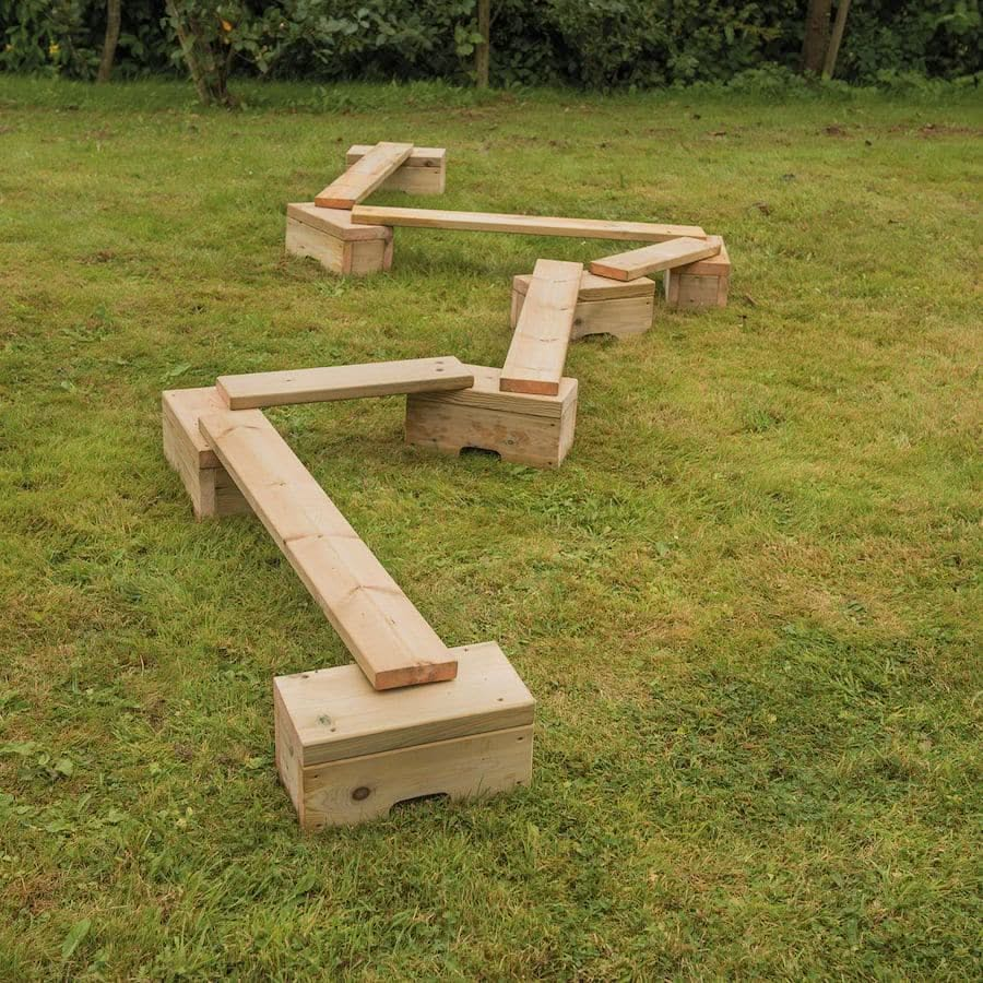 Outdoor Wooden Mini Adventure Trail 14pcs, Outdoor Wooden Mini Adventure Trail 14pcs,Playground balance trail,playground balancing trail path,special needs balancing toys,balance games,balancing games,early years balancing games, Outdoor Wooden Mini Adventure Trail 14pcs,Develop coordination and balancing skills with this wooden, outdoor balancing beam set. Create endless pathways and levels with this adaptable beam and block set. Change direction, length and height for multiple configurations. Use blocks a