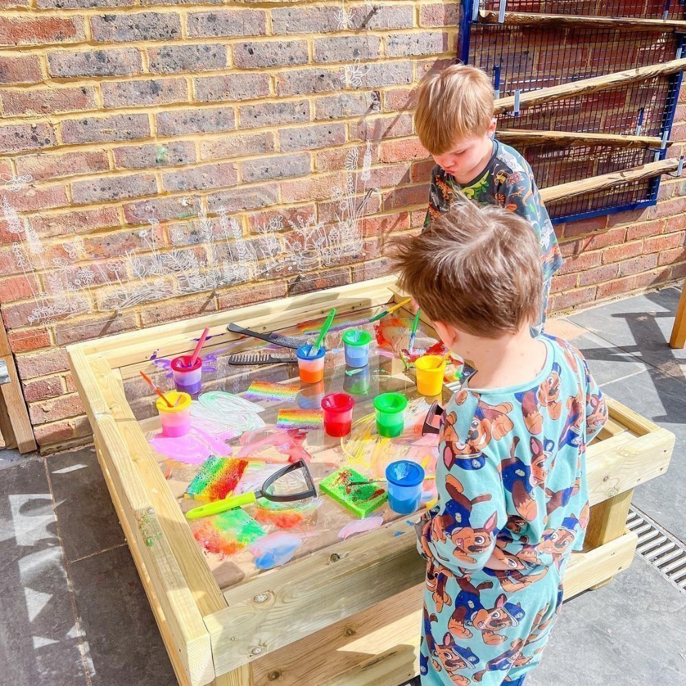 Outdoor Wooden Toddler Table with Acrylic Marking Surface, Outdoor Wooden Toddler Table with Acrylic Marking Surface,Outdoor mark making,mark making playground resources,Playground equipment,playground benches,playground blackboard,playground mark making, Outdoor Wooden Toddler Table with Acrylic Marking Surface,This versatile Outdoor mark making table is a must for outdoor mark making. Paint directly on the clear acrylic top, or cover with sand or soil and make marks with tools. The Outdoor Wooden Toddler 