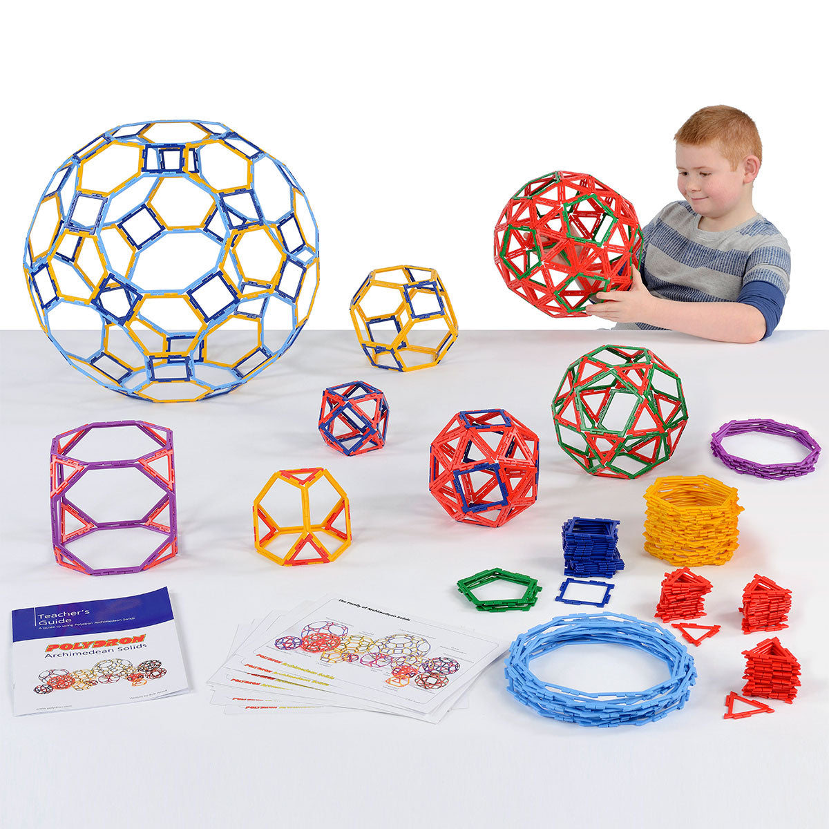 Polydron Frameworks Archimedean Solids Class Set, Polydron Frameworks Archimedean Solids Large Set 452 Pieces,Polydron toys,Polydron discount code,,building blocks,sensory building blocks,sensory toys,fiddle toys,manual dexterity toys, Polydron Frameworks Archimedean Solids Class Set,The Polydron Frameworks Archimedean Solids Class Set is the perfect tool for students to build and explore the fascinating world of Archimedean solids. These unique geometric shapes have captivated mathematicians for over 2000 