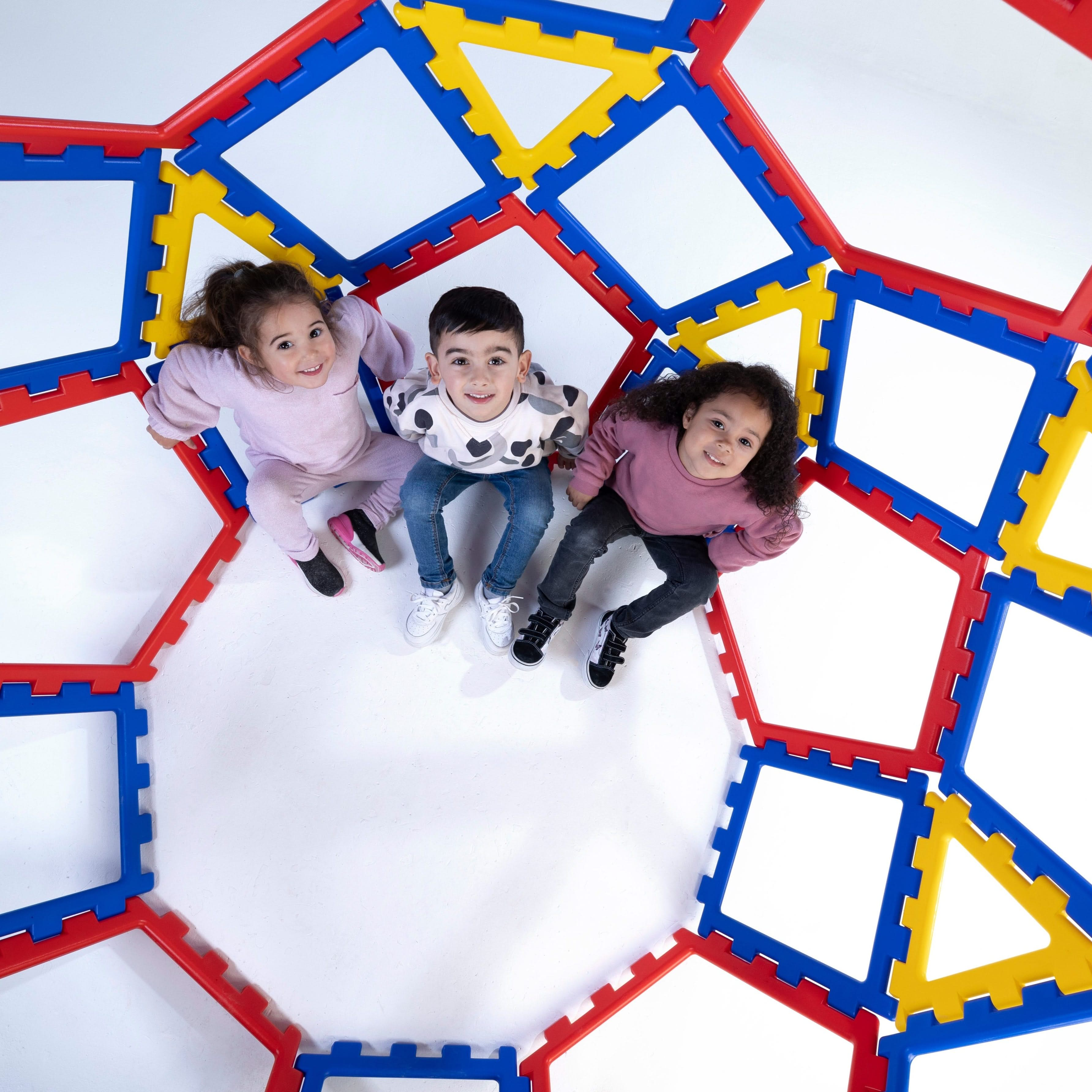 Polydron XL Geo Dome, Polydron XL Geo Dome,Polydron toys,Polydron discount code, Polydron XL Geo Dome – A Giant Step into Geometry and Play Unleash creativity, teamwork, and hands-on exploration with the Polydron XL Geo Dome, a multifunctional 62-piece construction set designed for children and adults to build together. Whether constructing an impressive dome, geometric ball, or a range of intricate shapes, this set inspires curiosity, problem-solving, and interactive play. With large, chunky pieces, childr