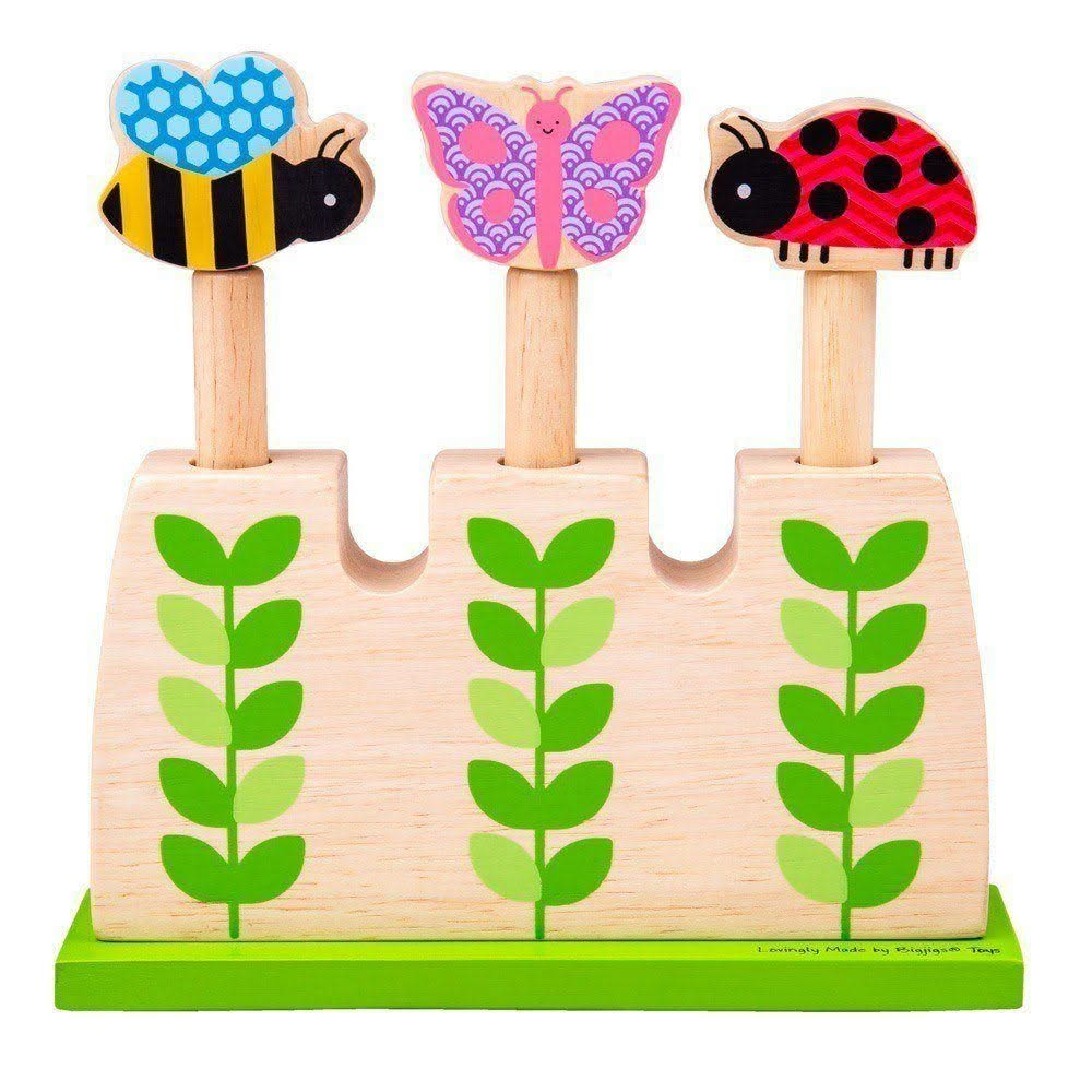 Pop Up Garden Bugs, , Pop Up Garden Bugs,Watch the adorable wooden bugs 'pop' up from the garden plants! This amusing toy will see youngsters entertained for hours, as they insert the bugs into the slots and then watch them jump out. A thrilling way for children to develop hand-eye coordination and dexterity.The Pop Up Garden Bugs toy is made from high qualit,Pop UpWatch the adorable wooden bugs 'pop' up from the garden plants! This amusing toy will see youngsters entertained for hours, as they insert the b