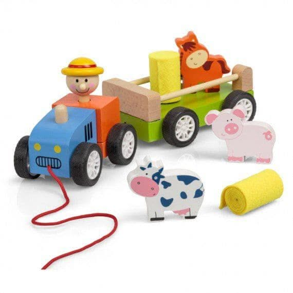 Pull along Tractor Toy, Pull along Tractor Toy.Wooden tractor toy,pretend play farm,childrens wooden toys,children's imaginative play ideas, Pull along Tractor Toy,Let little imaginations roam free with this charming Wooden Pull Along Tractor set, complete with animal figures and hay bales. Perfectly crafted for tiny hands, this set is not just a toy, but a doorway to endless farmyard adventures. Pull along Tractor Toy Features High-Quality Materials: Made from durable wood and f,PullLet little imaginations