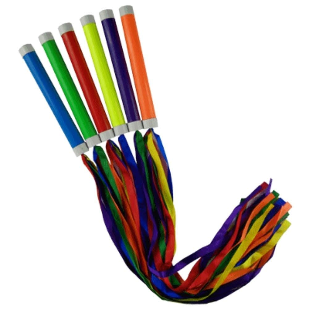 Rainbow Batons Pack of 6, Rainbow Batons Pack of 6,Rainbow dance batons,Wristband Ribbons,Rainbow Ribbons,Rainbow Wrist Ribbons,Ribbon streamers,Rainbow streamers,colourful dancing ribbons,ankle ribbons,ankle rainbow streamers,feet rainbow ribbons,velcro ribbons for arms and leg, Rainbow Batons Pack of 6,Our Rainbow Batons Pack of 6 are colourful ribbon strips and are fabulous for dancing games and exercise. Use the colour rainbow wristbands to learn and develop gross motor skills and to encourage creative 