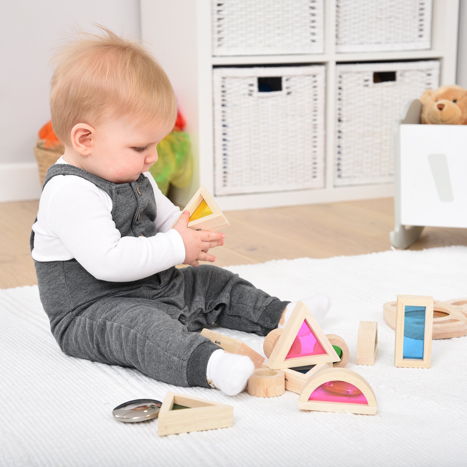 Rainbow Blocks Pack of 24, Rainbow Blocks rainbow sensory blocks,sensory toys,sensory toys for autism,Rainbow Blocks,TICKIT Rainbow Blocks,TickIT education,Morleys,HANDSONLEARNING,taskmasteronline.co.uk, Rainbow Blocks Pack of 24,The TickiT® Rainbow Block Set is a beautifully crafted set of 24 rubberwood blocks designed to captivate and inspire young learners through sensory exploration and creative play. With six different shapes and four vibrant transparent acrylic inserts, this set encourages children to