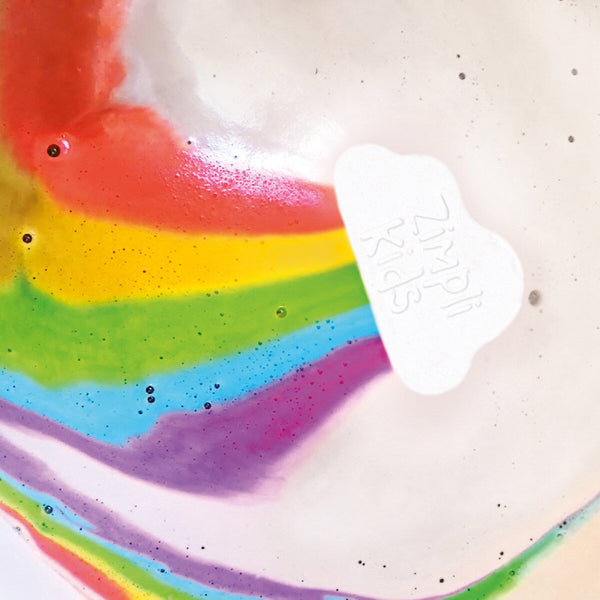 Rainbow Cloud Baff Bomb, Rainbow Cloud Baff Bomb,sensory bath bombs,sensory bath toys,Zimpli Kids Rainbow Cloud Baff Bomb, Rainbow Cloud Baff Bomb,Rainbow Cloud Baff Bomb – A Magical, Colourful Bath Adventure Turn bath time into a dazzling spectacle with the Rainbow Cloud Baff Bomb! This enchanting bath bomb creates a fizzing, bubbling rainbow effect as soon as it hits the water, transforming your bath into a swirl of vibrant colours. Perfect for sparkingRainbow Cloud Baff Bomb – A Magical, Colourful Bath A