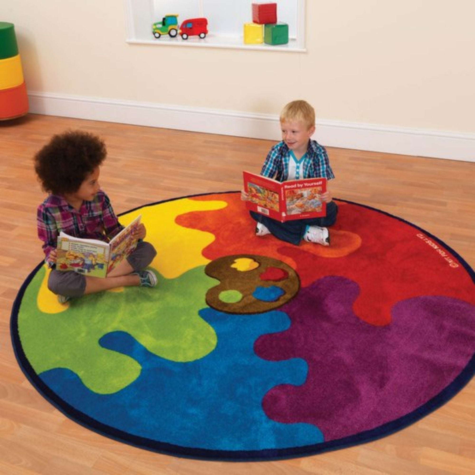 Rainbow Colour Palette Carpet, Rainbow Colour Palette Carpet,Decorative Colour Palette Carpet,Colour Palette Carpet,School carpets,school rugs,early years and primary school resources, EYP Direct price match,voucher,sensory toy discount, Rainbow Colour Palette Carpet,This vibrant Decorative Rainbow Colour Palette Carpet will brighten up any indoor classroom space. The Rainbow Colour Palette Carpet will develop children's knowledge of primary and secondary colours. The Rainbow Colour Palette Carpet is Ideal 