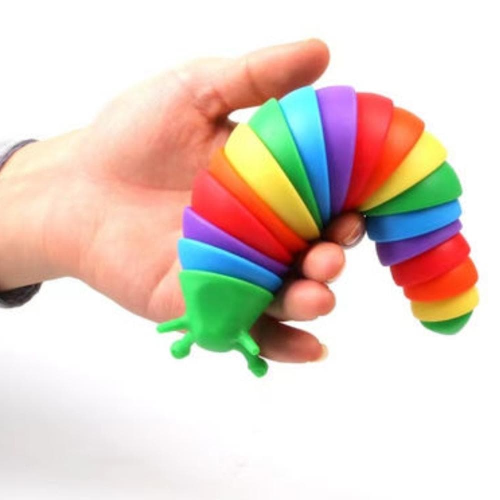 Rainbow Fidget Slug, Rainbow Fidget Slug sensory slug,sensory fidget toy,,Sensory Toys, Special Needs Toys, Stretchy centipede, Stretchy character, Tentacle centipede toy, tactile toys, stretchy and squidgy toys, Rainbow Fidget Slug,Rainbow Fidget Slug - Dive into a world of flexible fun with the Rainbow Fidget Slug, the ultimate fidget toy designed to captivate with its vibrant colors and unique, highly flexible 3D articulated design. Perfectly sized for small hands and built to be ultra-portable, this fid