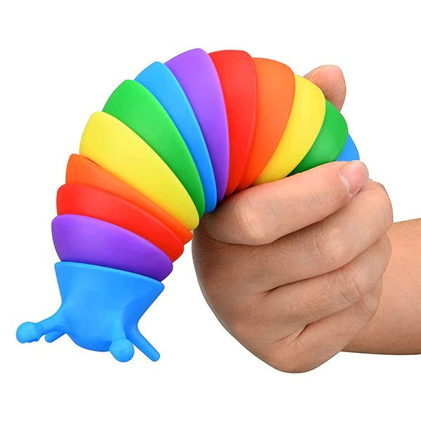 Rainbow Fidget Slug, Rainbow Fidget Slug sensory slug,sensory fidget toy,,Sensory Toys, Special Needs Toys, Stretchy centipede, Stretchy character, Tentacle centipede toy, tactile toys, stretchy and squidgy toys, Rainbow Fidget Slug,Rainbow Fidget Slug - Dive into a world of flexible fun with the Rainbow Fidget Slug, the ultimate fidget toy designed to captivate with its vibrant colors and unique, highly flexible 3D articulated design. Perfectly sized for small hands and built to be ultra-portable, this fid