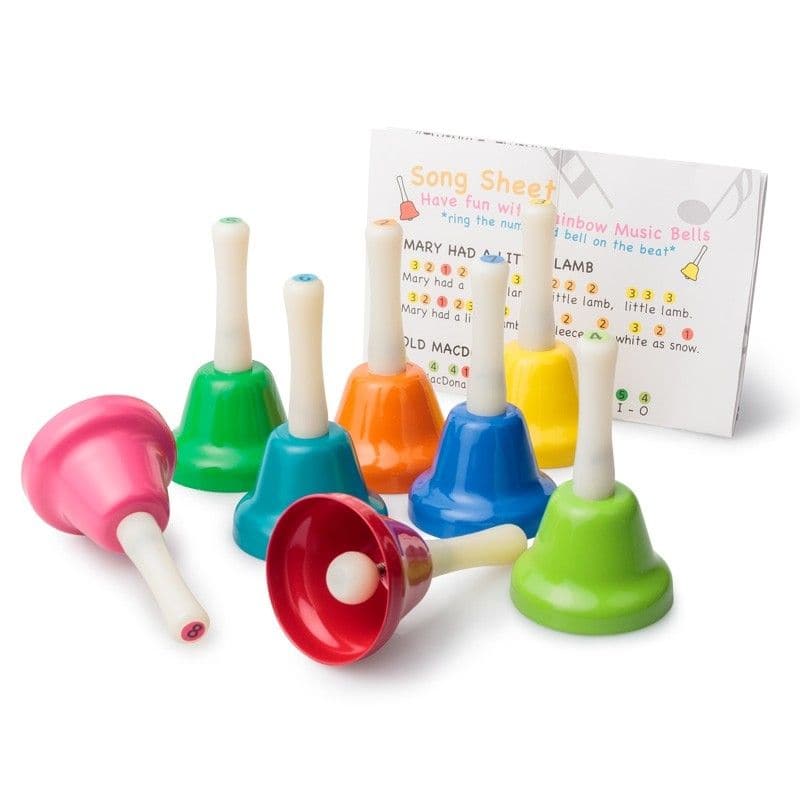 Rainbow hand bells, handbells,hand bells,special needs hand bells music toy,hand bells,rainbow hand bells,special needs rainbow handbells, Rainbow hand bells,Rainbow Hand Bells Brighten up musical playtime with the Rainbow Hand Bells set, an enchanting collection of eight colourful metal bells, each tuned to a different musical note. Perfect for introducing children to the joy of music, these hand bells are designed for both solo playRainbow Hand Bells Brighten up musical playtime with the Rainbow Hand Bell