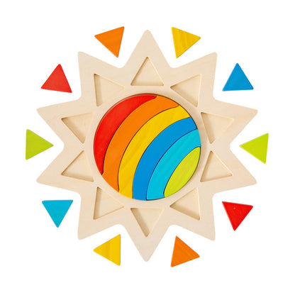 Rainbow in the Sun, Rainbow in the Sun,Freckled Frog Rainbow in the Sun wooden puzzle,wooden toy puzzles, Rainbow in the Sun,The Rainbow in the Sun is made of sturdy wooden material which ensures durability and long-lasting playtime for little ones. The vibrant colours and adorable sun shape make this Rainbow in the Sun puzzle a fun addition to playtime while still providing educational benefits. NotThe Rainbow in the Sun is made of sturdy wooden material which ensures durability and long-lasting playtime f