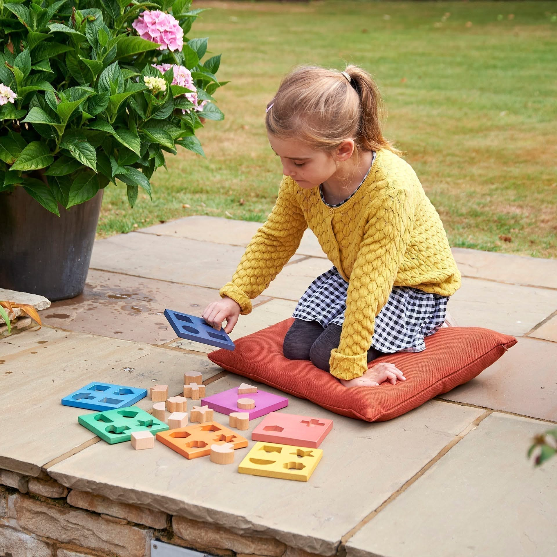 Rainbow Wooden Shape Stacker, Rainbow Wooden Shape Stacker,TickIT Rainbow Wooden Shape Stacker,Rainbow Wooden Shape Stacker, Rainbow Wooden Shape Stacker,Our TickiT® Rainbow Wooden Shape Stacker is a colourful and fun puzzle to help your child with shape recognition and problem solving skills. Made from beautiful smooth solid beechwood with a natural woodgrain finish in the 7 different colours of the rainbow. The 12 tactile shape cut outs nest inside a rounded squareOur TickiT® Rainbow Wooden Shape Stacker 