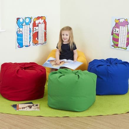 Sag Bag Primary Colours 4 Pack, Sag Bag Primary Colours 4 Pack,Sag bags,Bean Bags,nursery bean bags,nursery beanbags,early years beanbags,Classroom beanbags,classroom reading cushions,classroom bean bag seats,reading corner cushions, Sag Bag Primary Colours 4 Pack,Introducing our Sag Bag Beanbags, tailor-made for the boundless energy and active learning styles of children in Key Stage 1 and 2. Cultivate a vibrant and engaging environment with this quartet of colourful beanbags, available in vivid Yellow, br