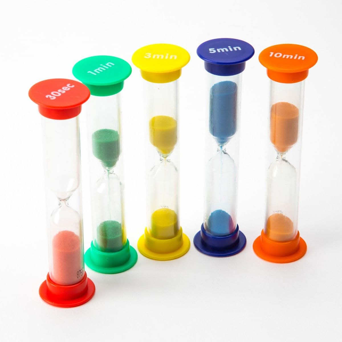 Sand timer Mixed Pack of 5, Sand timer Mixed Pack of 5,Sand timer,special needs sand timer,sand timer,autism sand timer,school sand timer,school supplies sand timers,asd sand timers,behaviour sand timers, Sand timer Mixed Pack of 5,The Sand Timer Mixed Pack of 5 is a practical and engaging set of timers designed to teach children about the passage of time and help with time management skills. Each timer is colour-coded for easy identification, with robust construction to withstand everyday use, making them 