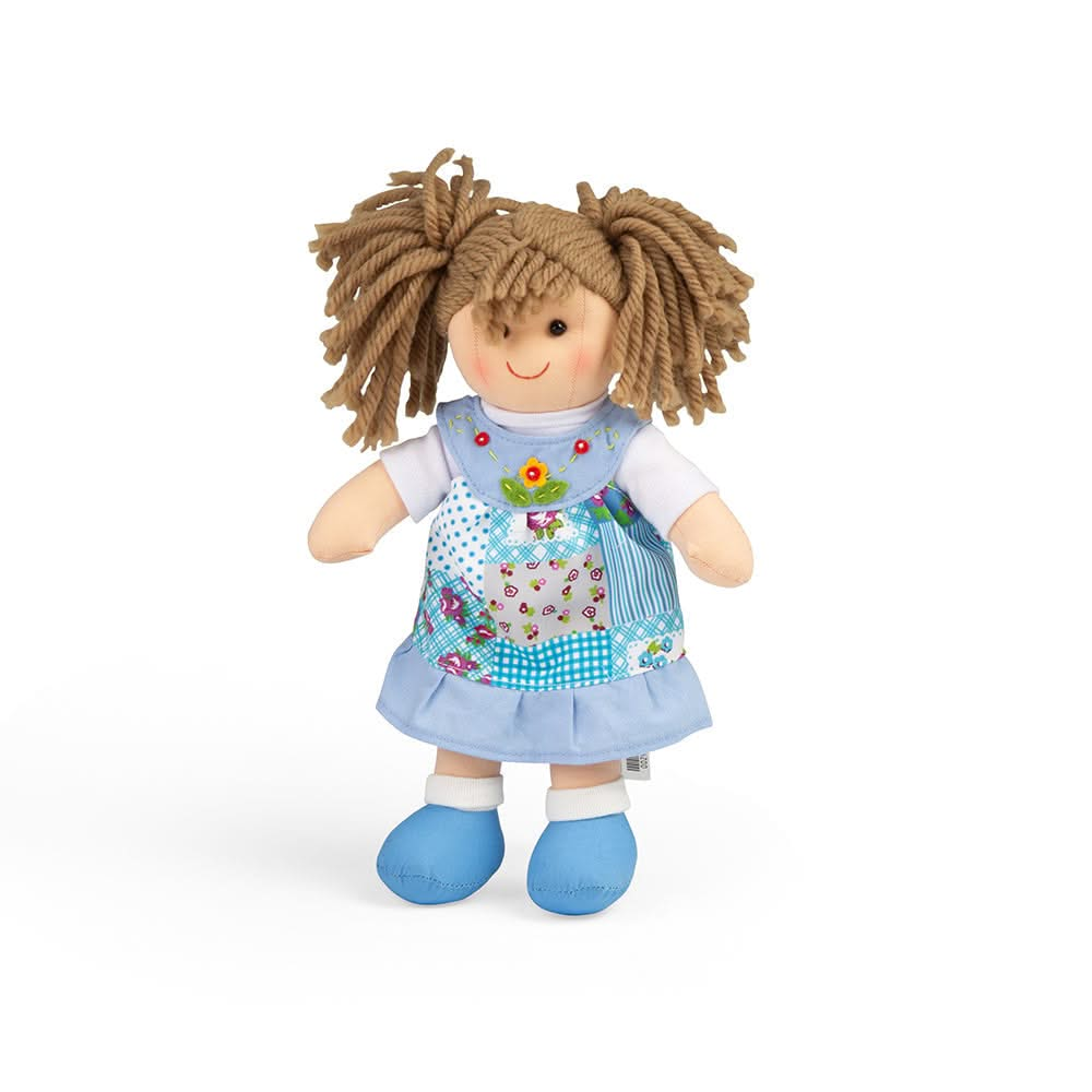 Sarah Doll - Small, , Sarah Doll - Small,Sarah Doll is ready to meet her new little best friend! Sarah is a soft and cuddly ragdoll dressed in an adorable outfit. Sarah’s hair comes tied up in cute bunches and she wears her very own Bigjigs Toys blue floral dress and matching blue shoes Sarah Doll’s soft material makes her the perfect toddler doll as she’s sm,Sarah DollSarah Doll is ready to meet her new little best friend! Sarah is a soft and cuddly ragdoll dressed in an adorable outfit. Sarah’s hair comes