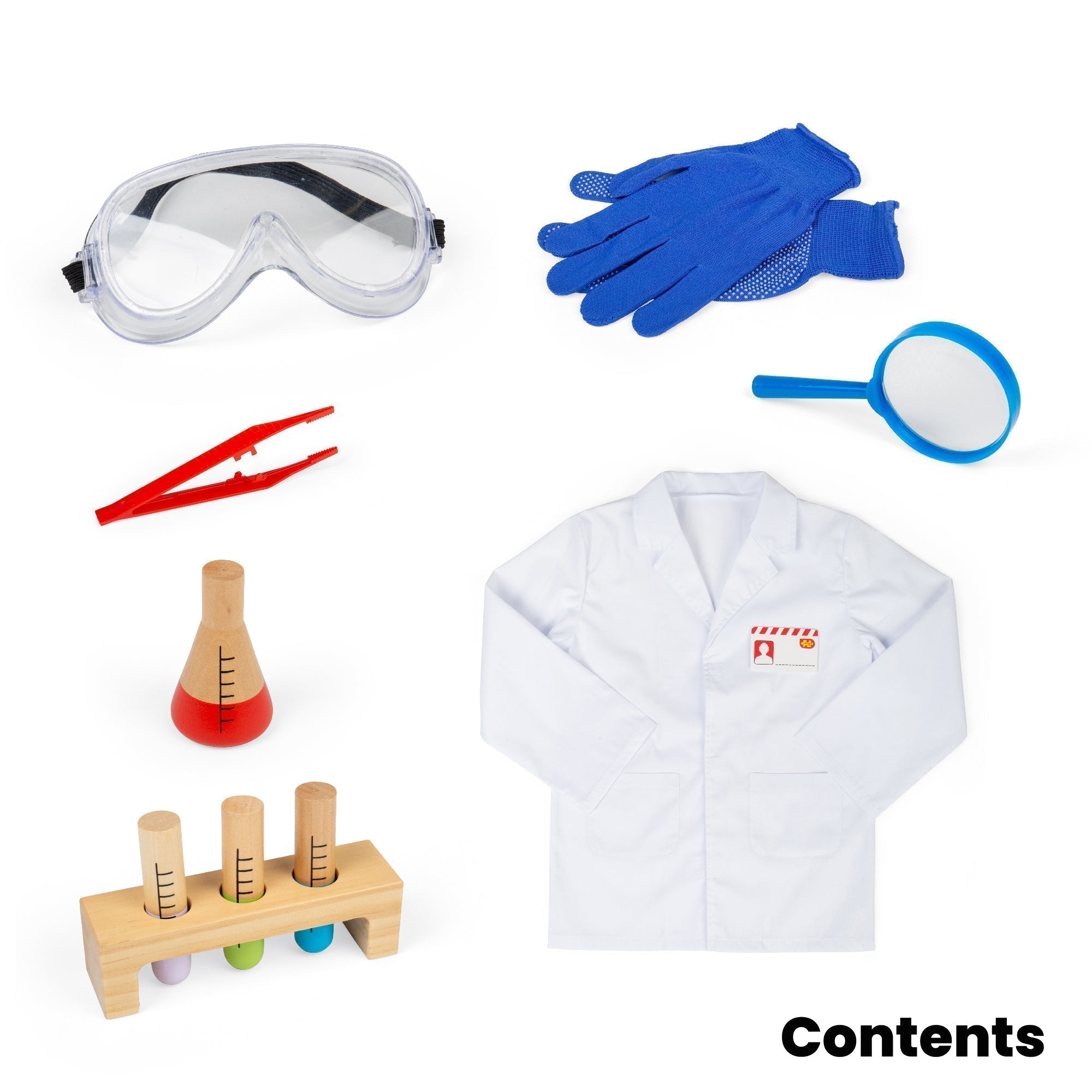 Scientist Dress Up, Scientist Dress Up,fancy dress costumes,children's dress up,children's dress up clothes, Scientist Dress Up,What concoction will be made in the science lab today? Mini scientists can make exciting new discoveries with this fantastic Scientist Kids Fancy Dress Costume. This children’s dressing up clothes set comes with a white lab coat, magnifying glass, ID badge, safety goggles, wooden test tubes in a holder and red tweezers,Scientist Dress UpWhat concoction will be made in the science l