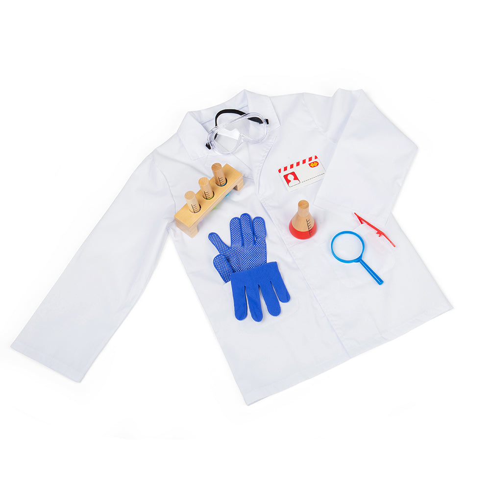 Scientist Dress Up, Scientist Dress Up,fancy dress costumes,children's dress up,children's dress up clothes, Scientist Dress Up,What concoction will be made in the science lab today? Mini scientists can make exciting new discoveries with this fantastic Scientist Kids Fancy Dress Costume. This children’s dressing up clothes set comes with a white lab coat, magnifying glass, ID badge, safety goggles, wooden test tubes in a holder and red tweezers,Scientist Dress UpWhat concoction will be made in the science l