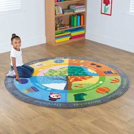 Seasons Circular Carpet 2m, Seasons Circular Carpet 2m,Early years seasons resources,Children's carpets,children's story time carpets and cushions,classroom carpets,primary school carpets and rugs, Seasons Circular Carpet 2m,The Seasons Circular Carpet is great for exploring weather, seasons and months, offering many opportunities for group discussion. Perfect for teaching Understanding the World and also supports Communication and Language, as one of the other key areas of learning and development. This so